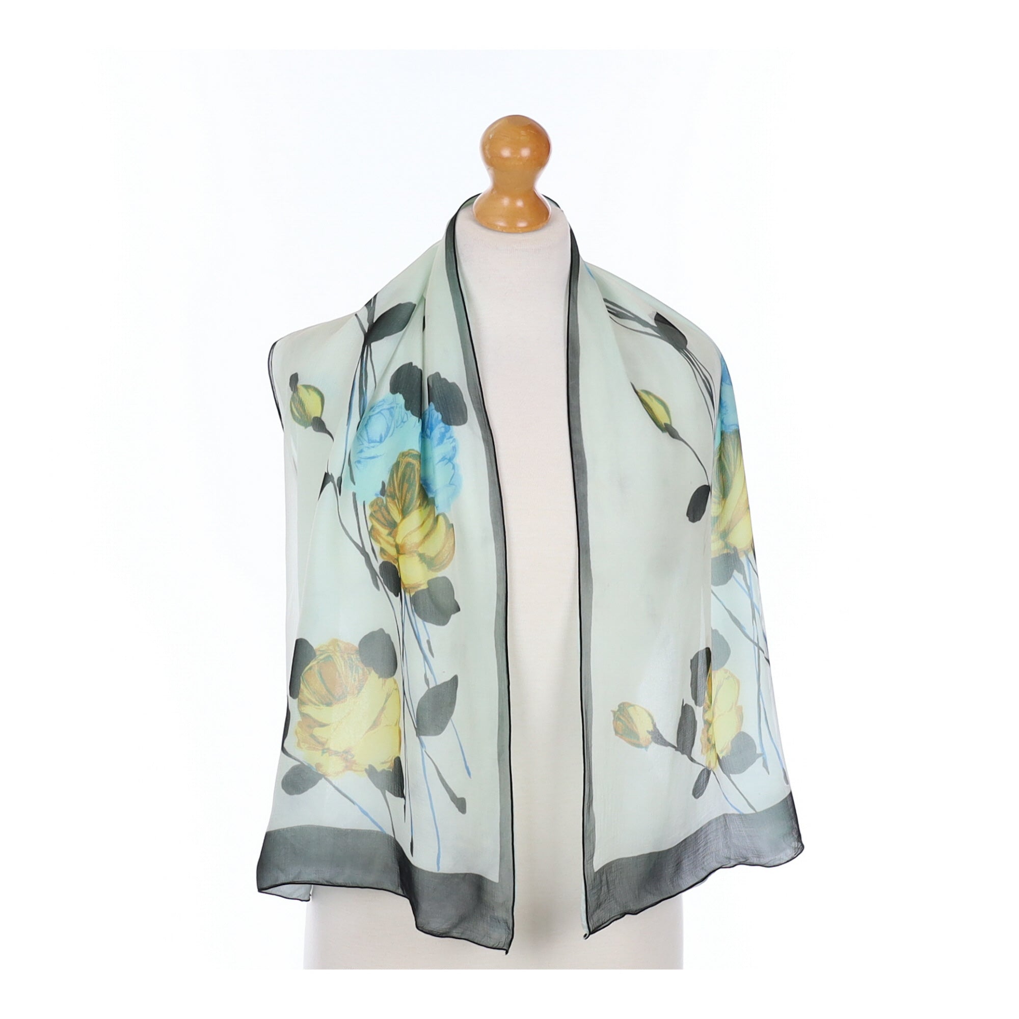 Maggy Rouff Designer Floral Silk Scarf