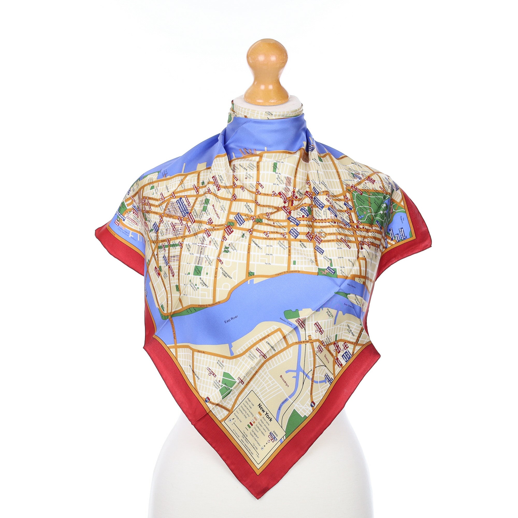 Brand New Map of New York Silk Scarf