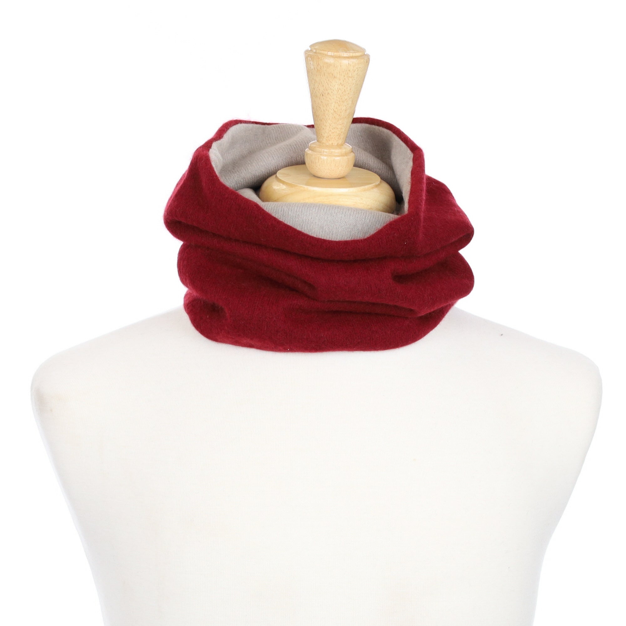 Burgundy and Fawn Luxury Double Layered Snood