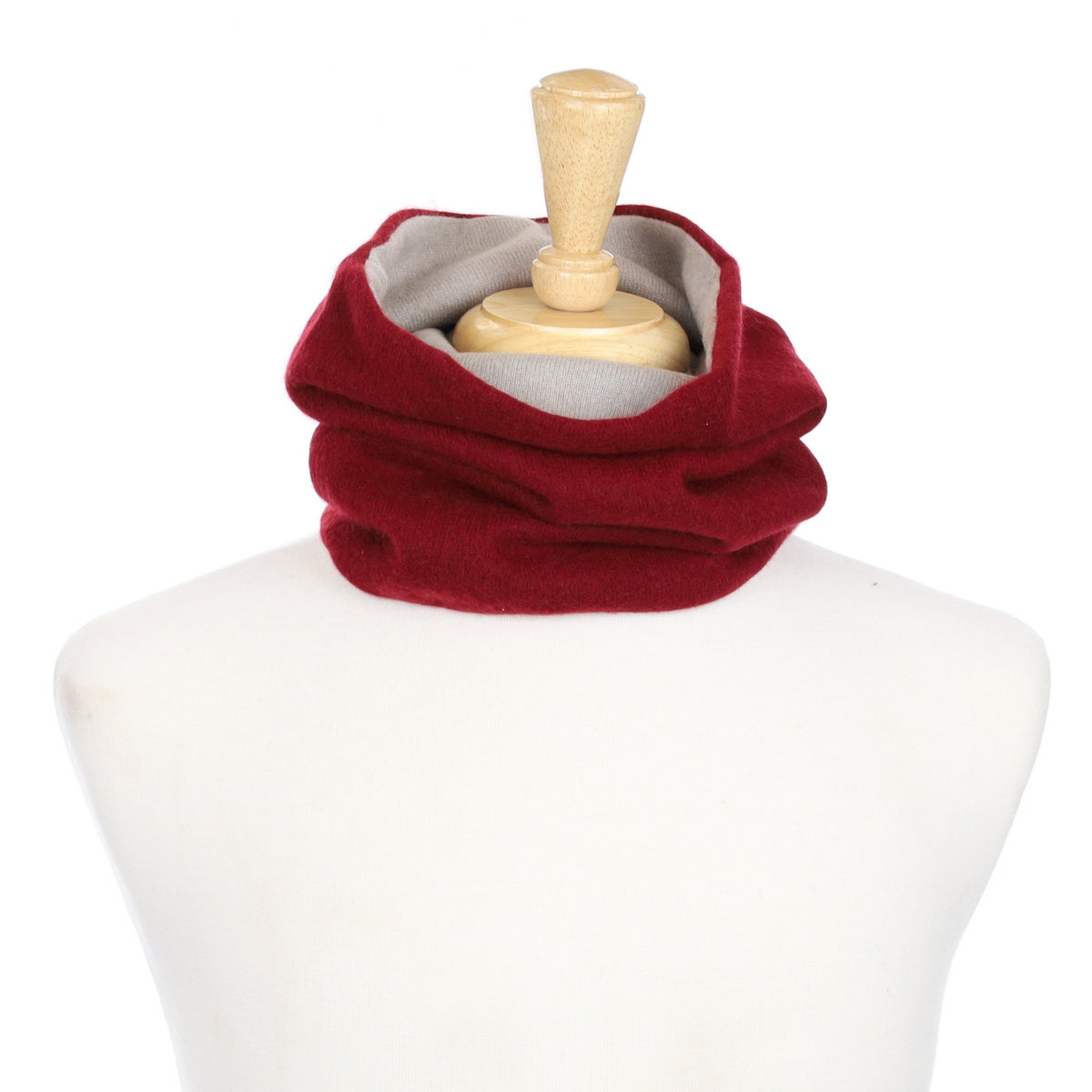 Burgundy and Fawn Luxury Double Layered Snood