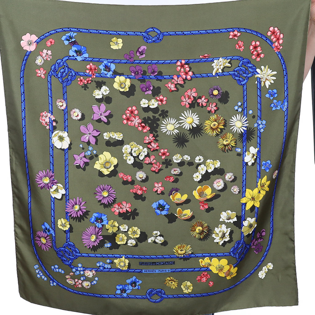 Hermès Fleurs de Montagne Silk Scarf Rare
