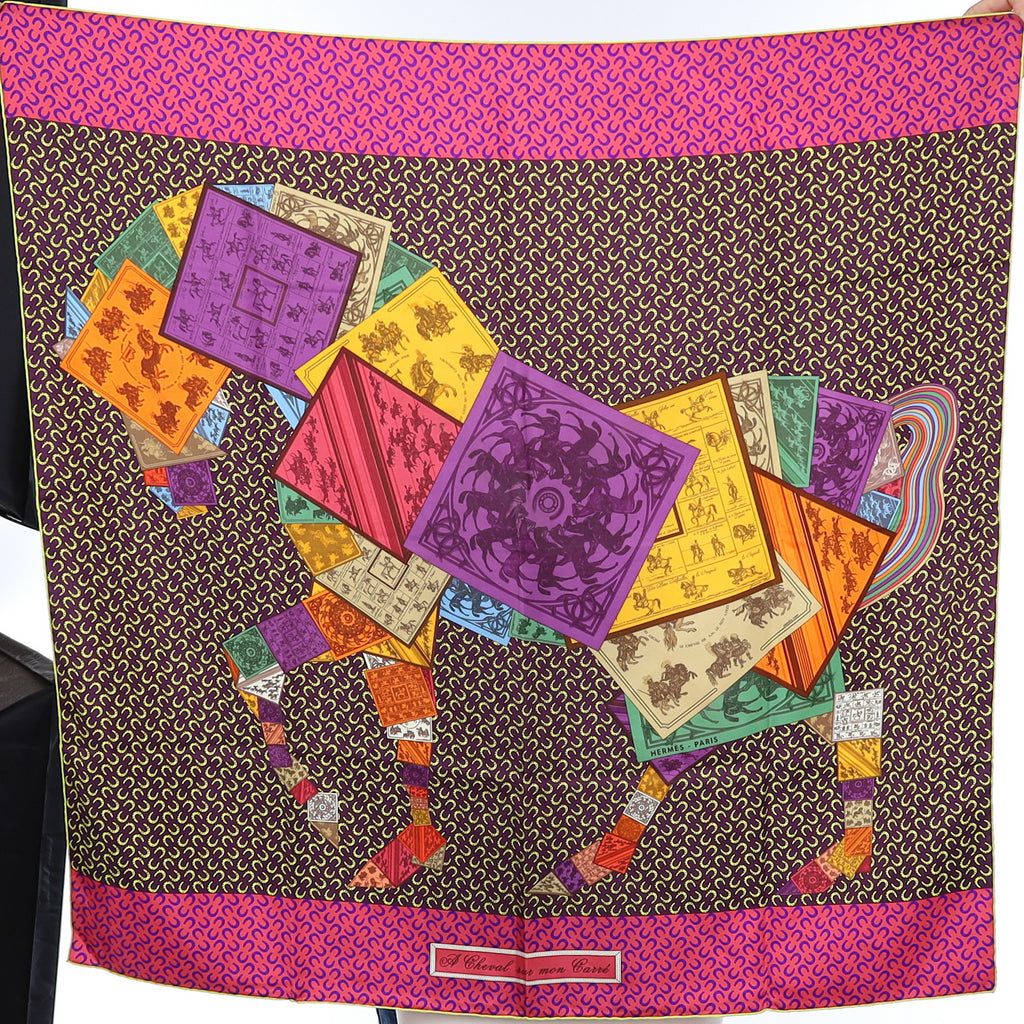 Hermès A Cheval sur mon Carré Silk Scarf Quite Rare