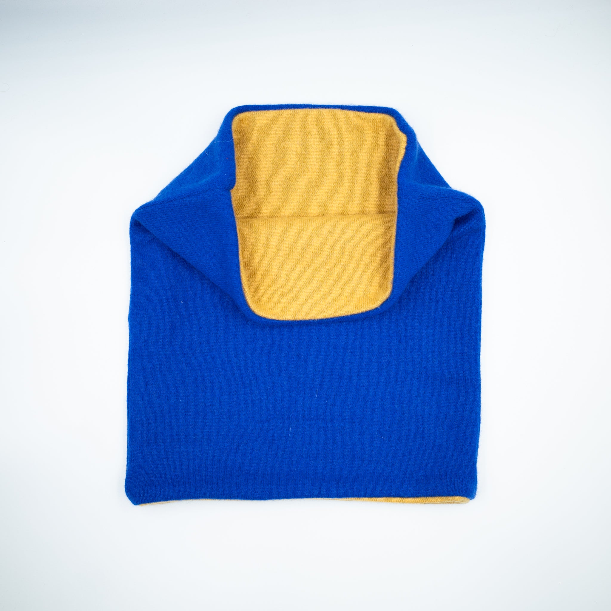 Cobalt Blue and Mustard Luxury Double Layered Snood