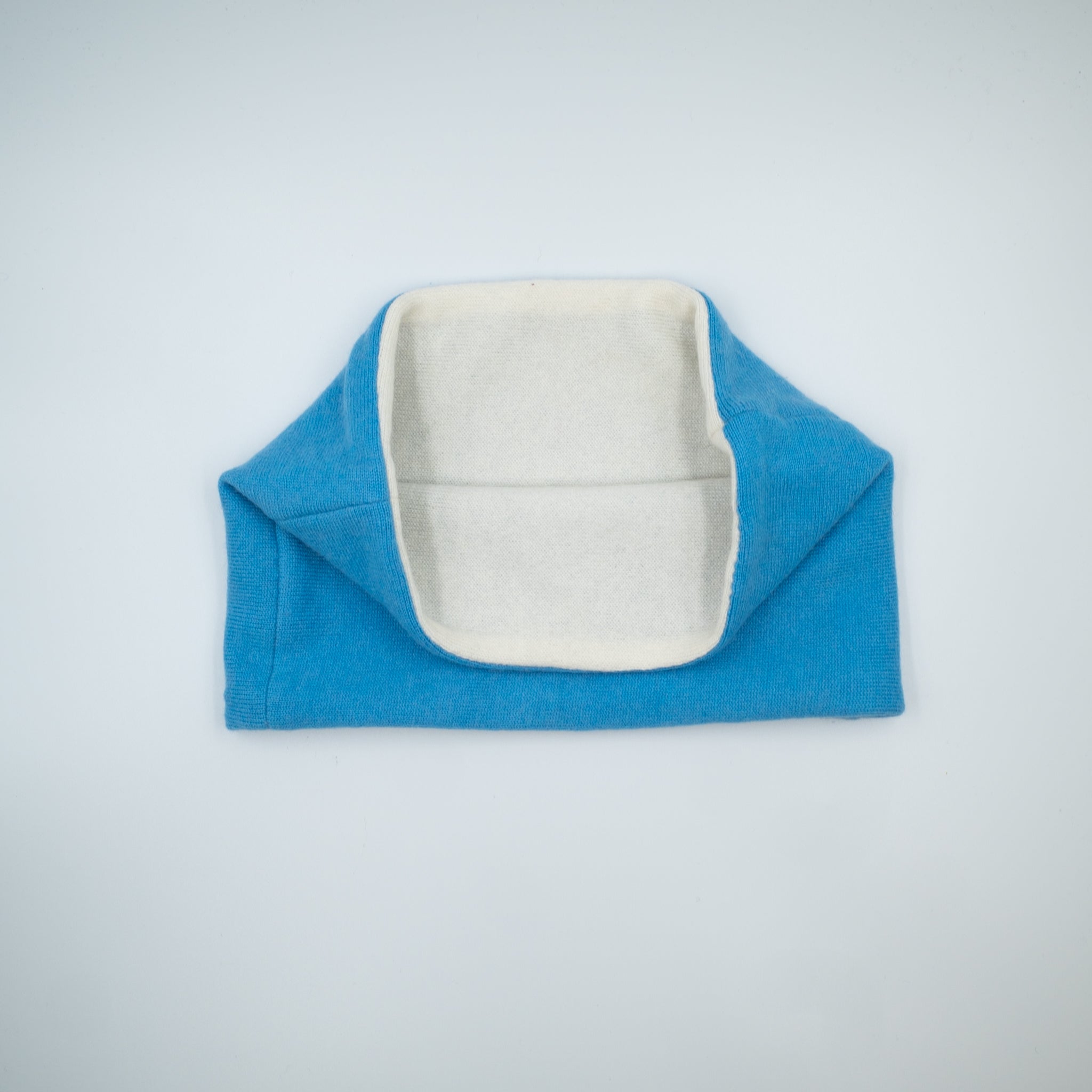 Cornflower Blue and Winter White Cashmere Neck Warmer