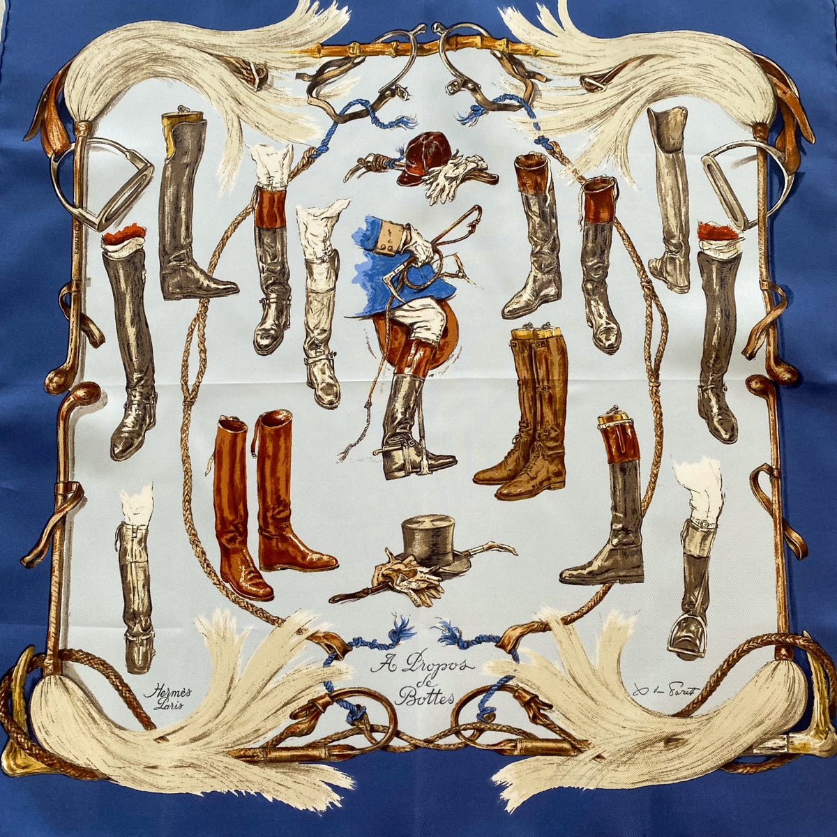 Brand New Hermès A Propos De Bottes Silk Scarf