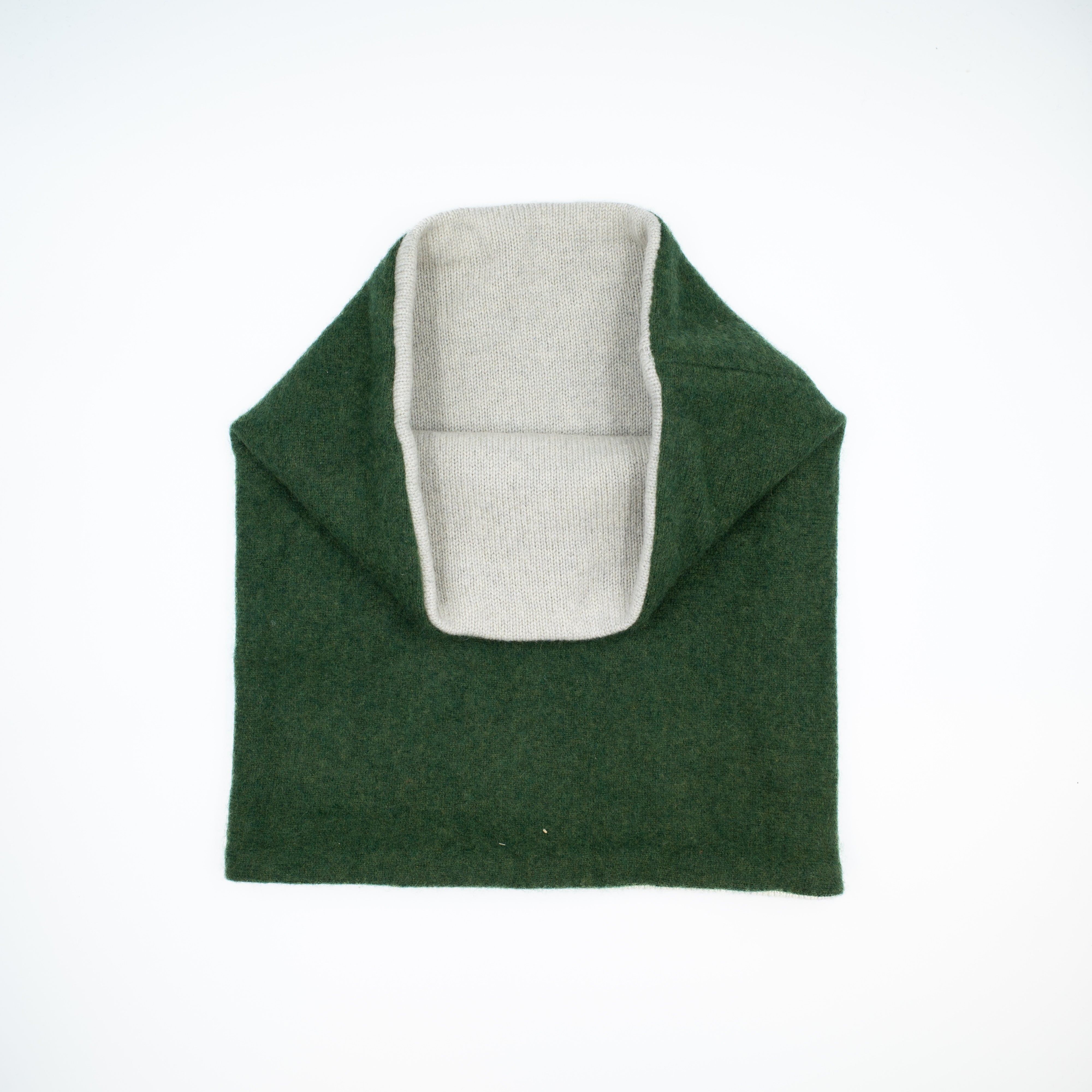 Men’s Hunter Green and Stone Grey Luxury Double Layered Snood