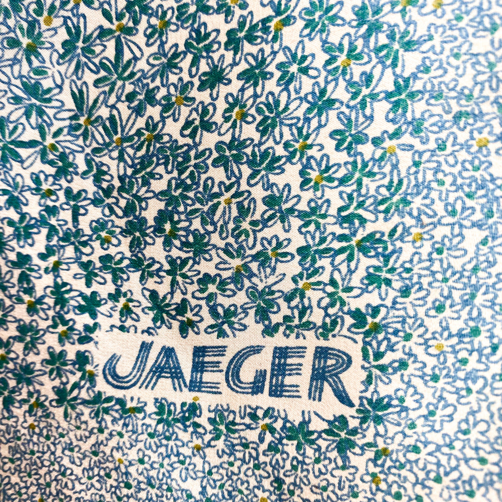 1970s Jaeger Floral Vintage Silk Scarf