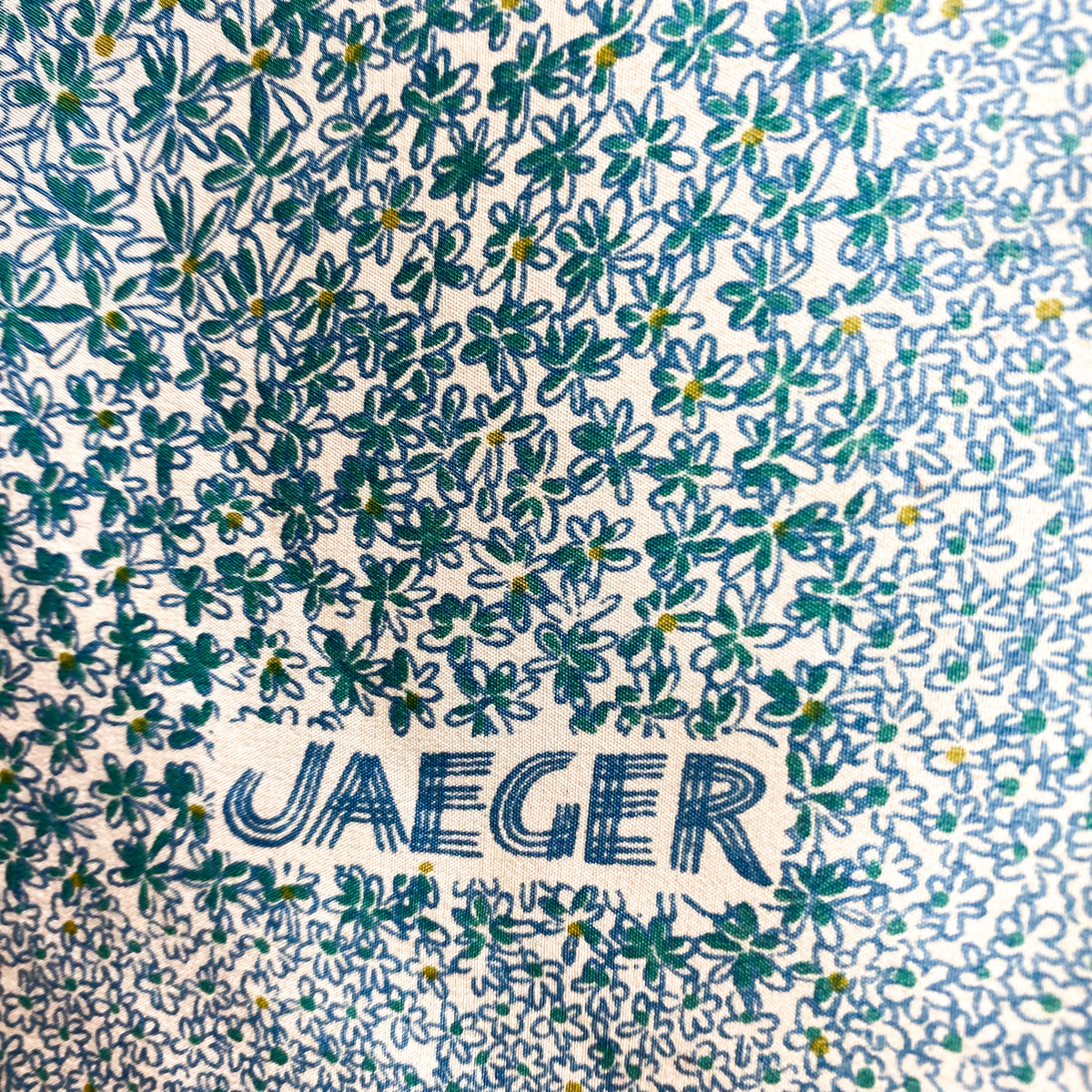 1970s Jaeger Floral Vintage Silk Scarf