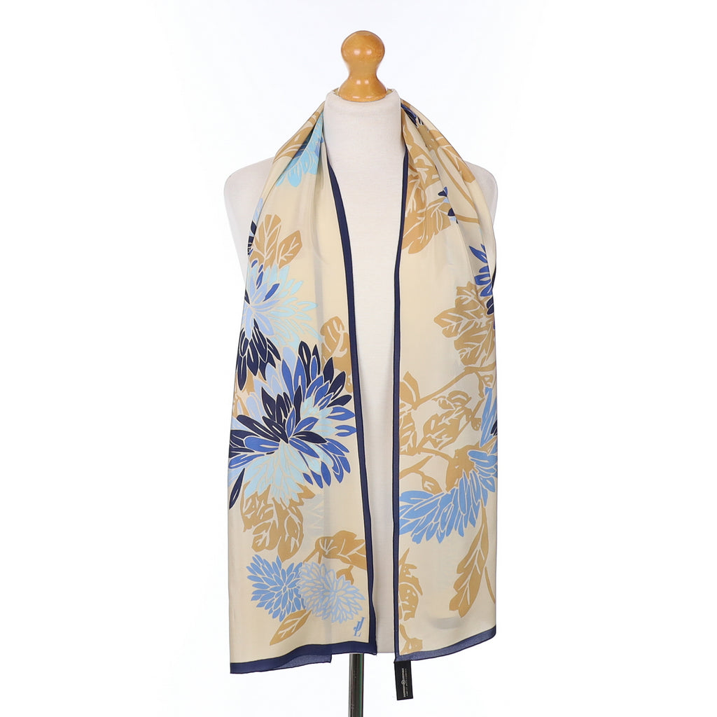 Jammers & Leufgen Beige Floral Silk Scarf