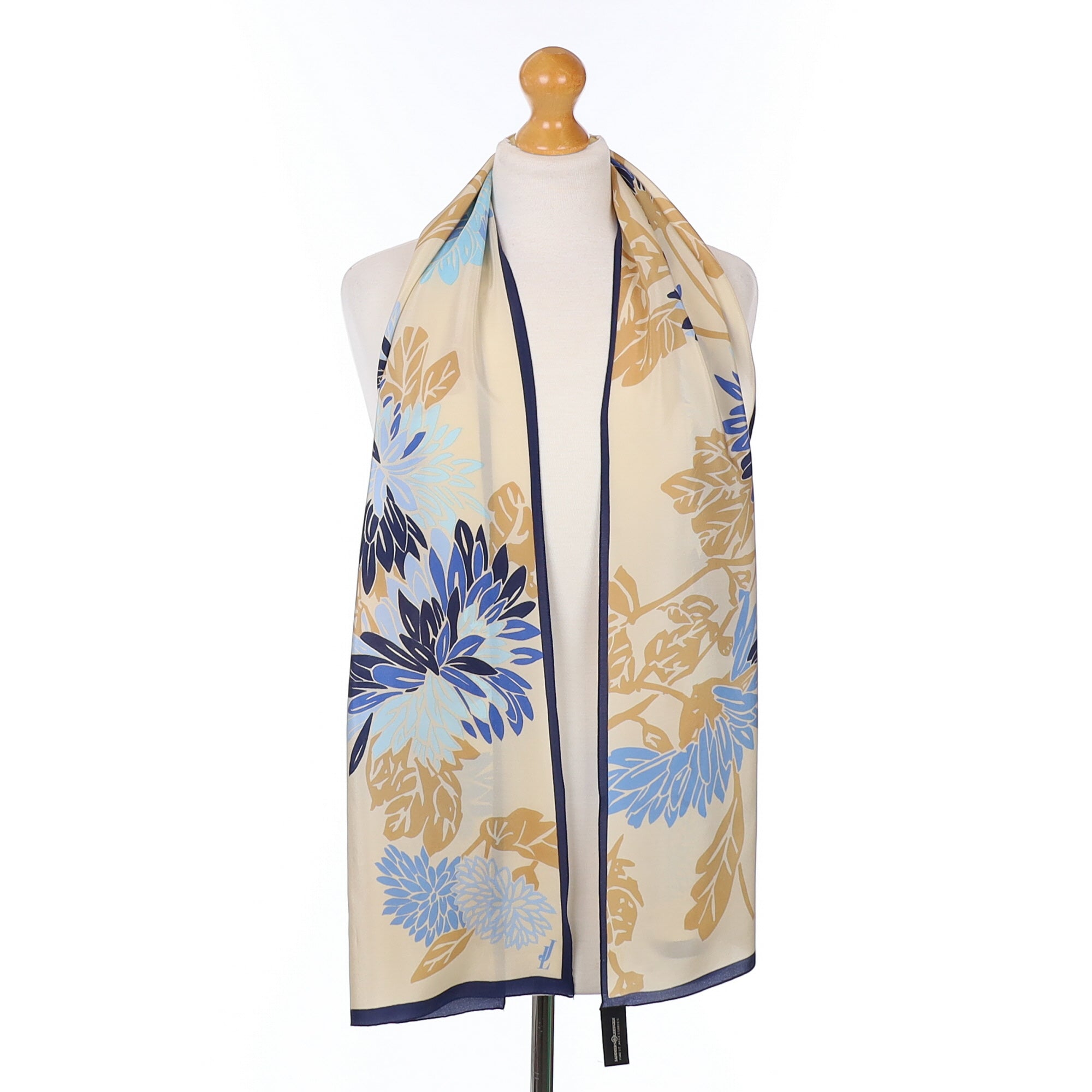 Jammers & Leufgen Beige Floral Silk Scarf