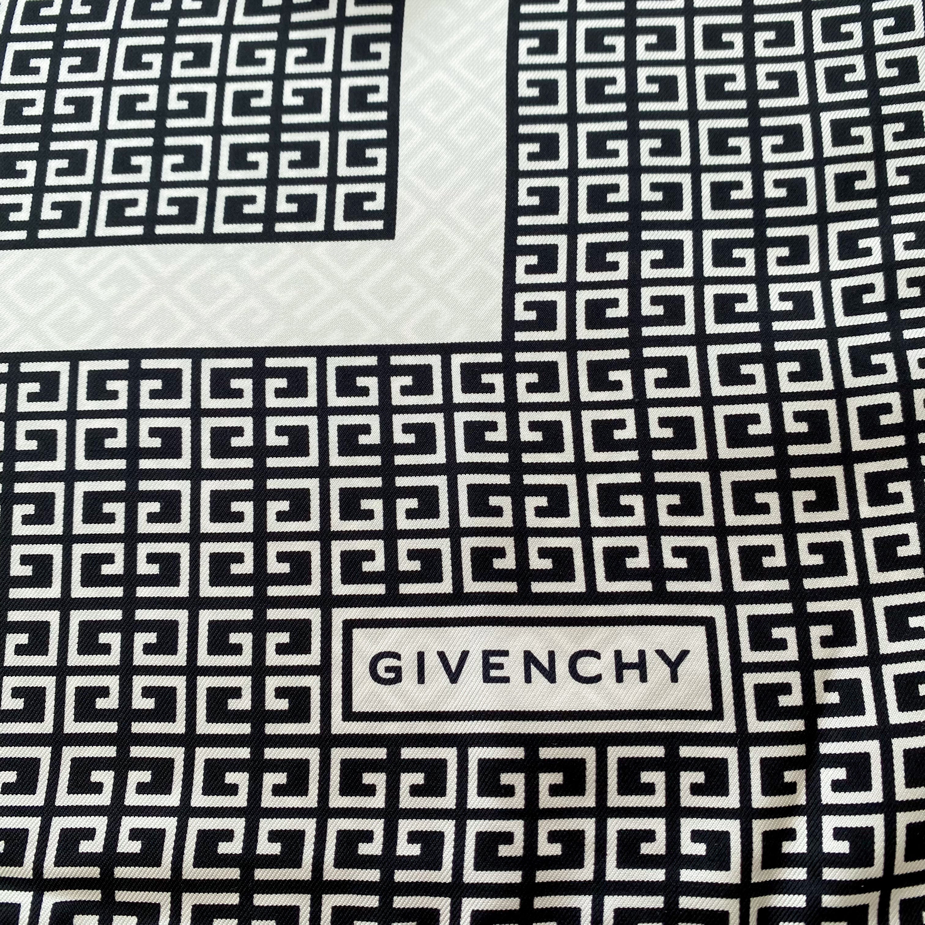 Immaculate Givenchy Designer Monotone Silk Scarf