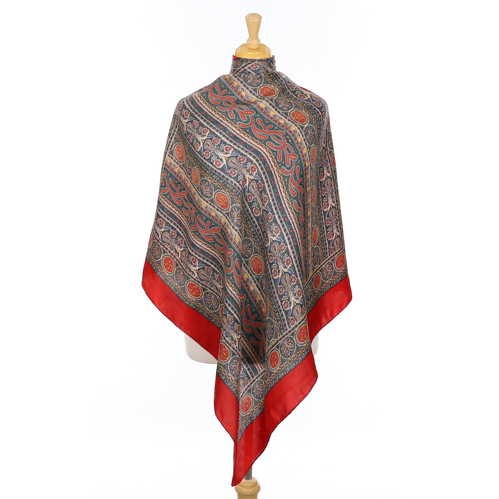 Paisley Patterned Vintage Silk Scarf