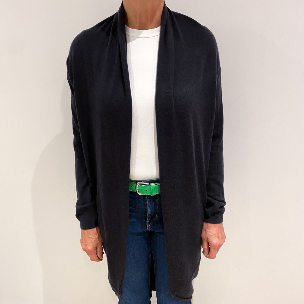 Dark Slate Grey Cashmere Edge to Edge Cardigan Medium