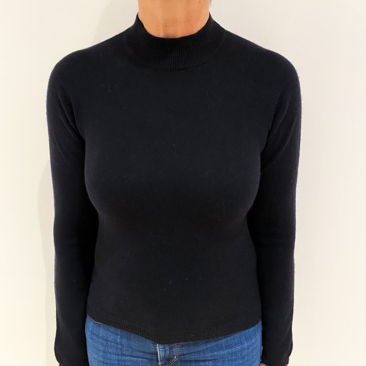 Black Cashmere Turtle Neck Jumper Medium