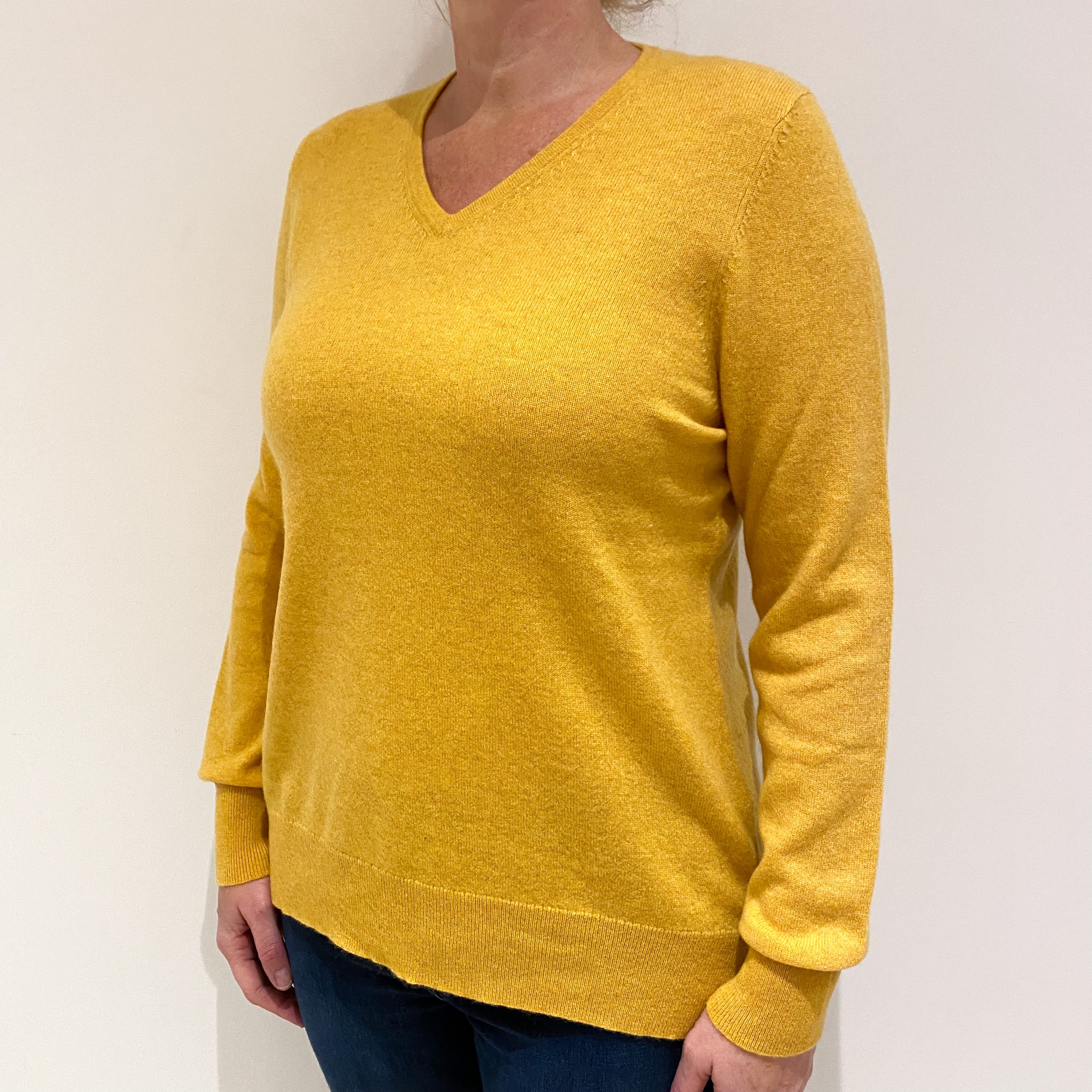 Sunflower Cashmere V-Neck Jumper Large