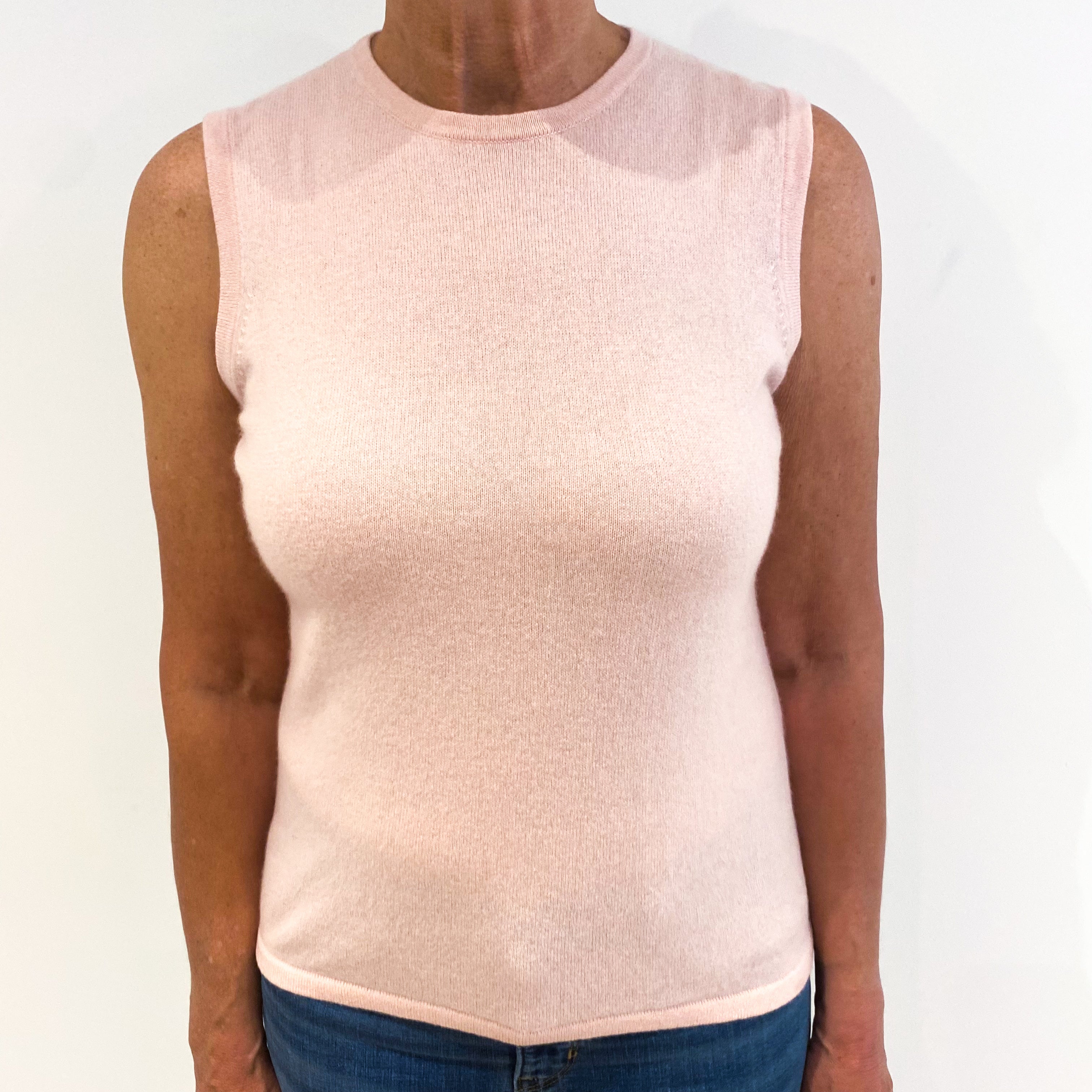 Shell Pink Cashmere Tank Top Jumper Medium