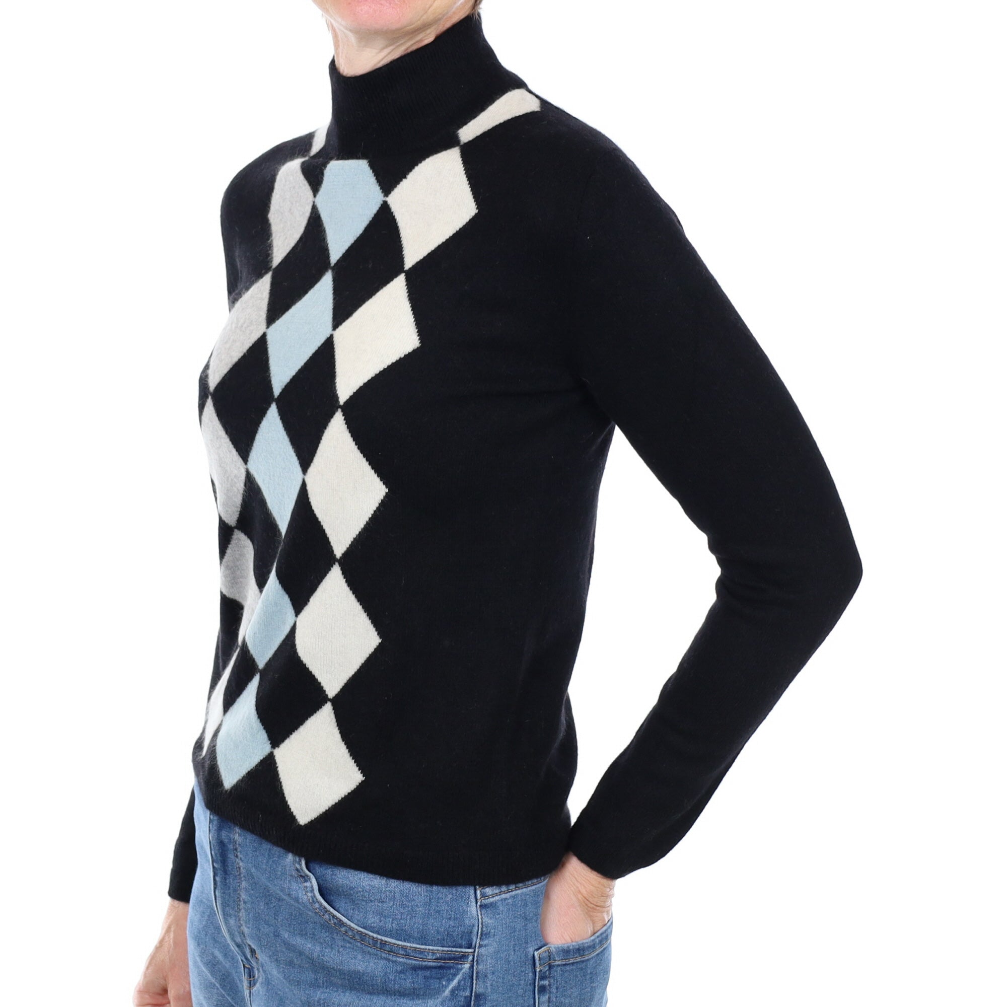 Black Diamond Cashmere Turtle Neck Jumper Small