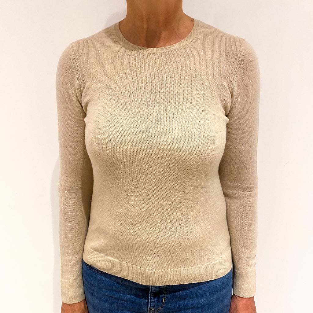 Sand Cashmere Crew Neck Jumper Medium