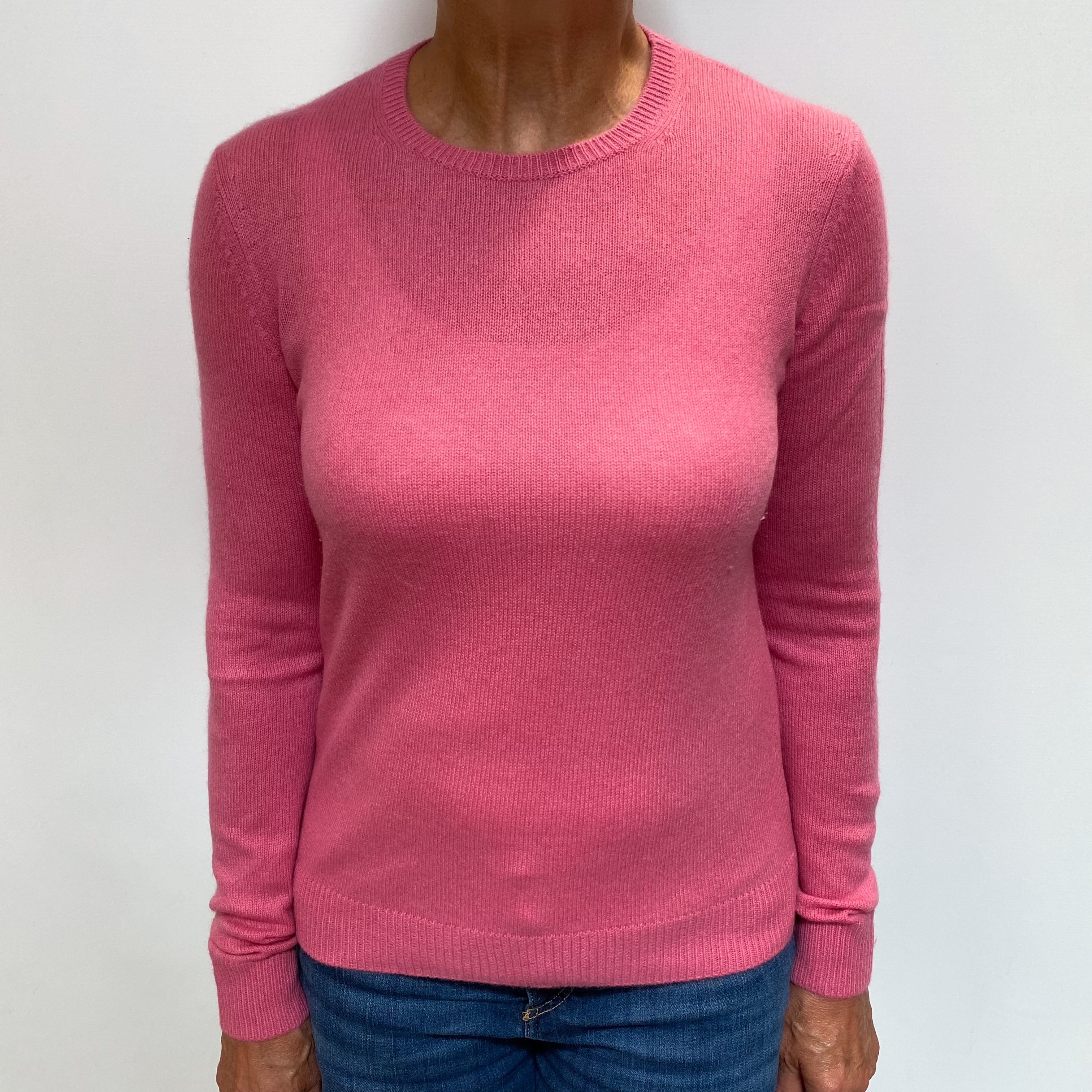 Theory Loganberry Pink Cashmere Crew Neck Jumper Medium