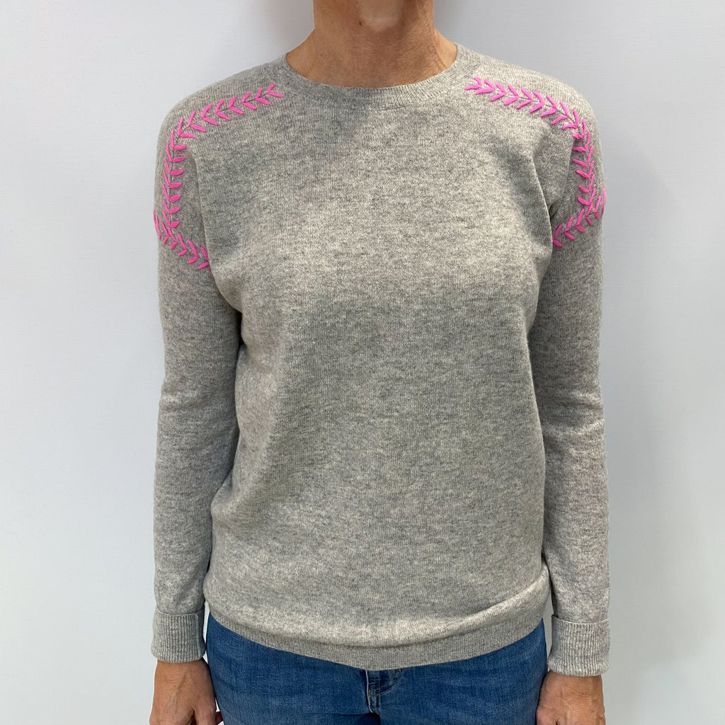 Smoke Grey Cashmere Crew Neck Jumper Small