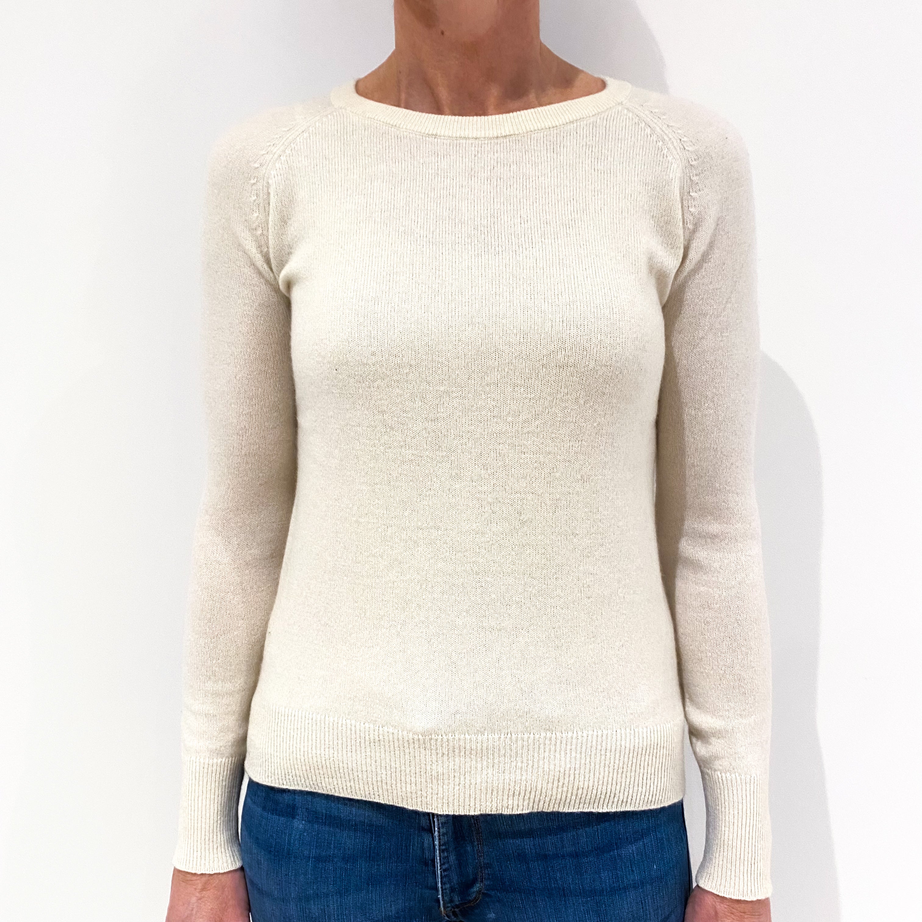 Cream Cashmere Crew Neck Jumper Small