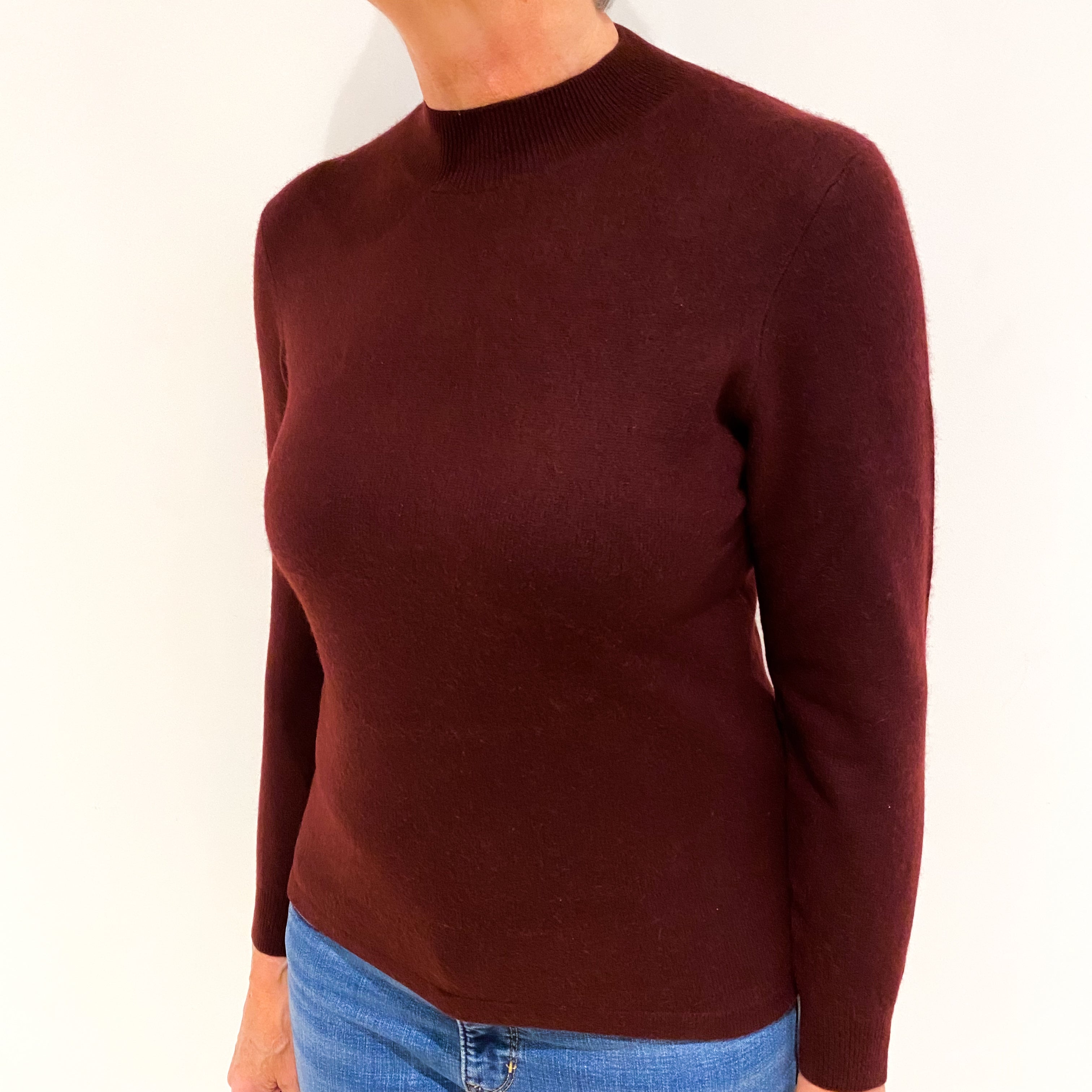 Mulberry Purple Cashmere Turtle Neck Jumper Medium