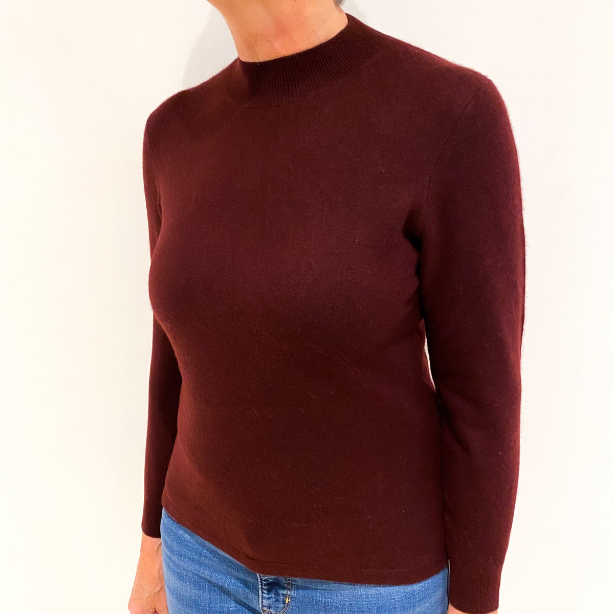 Mulberry Purple Cashmere Turtle Neck Jumper Medium