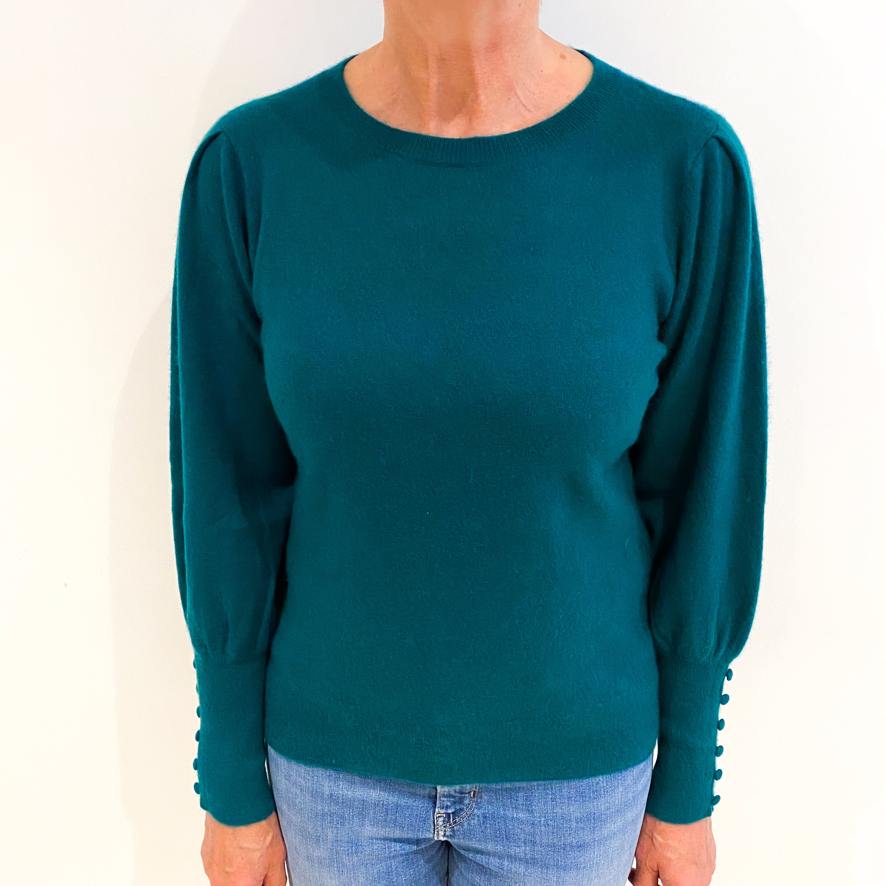Emerald Green Cashmere Crew Neck Jumper Medium
