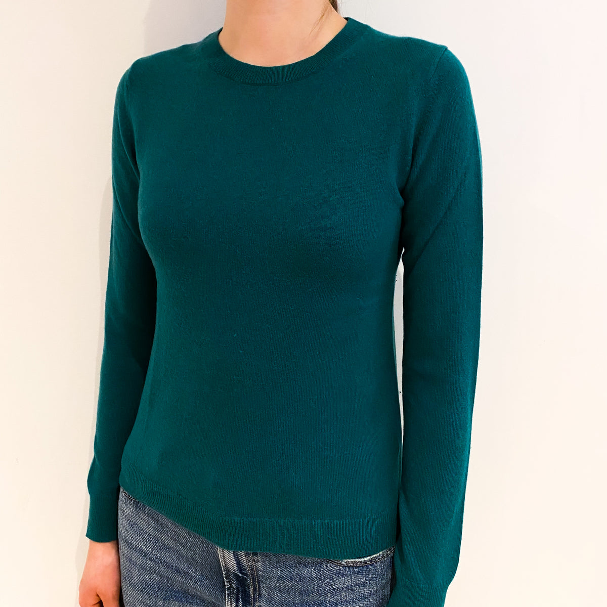 Sage Green Cashmere Crew Neck Jumper Extra Small