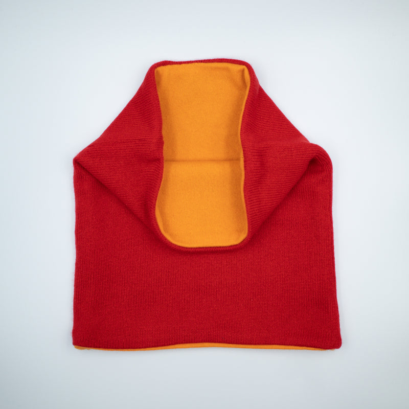Scarlet Red and Orange Luxury Double Layered Snood