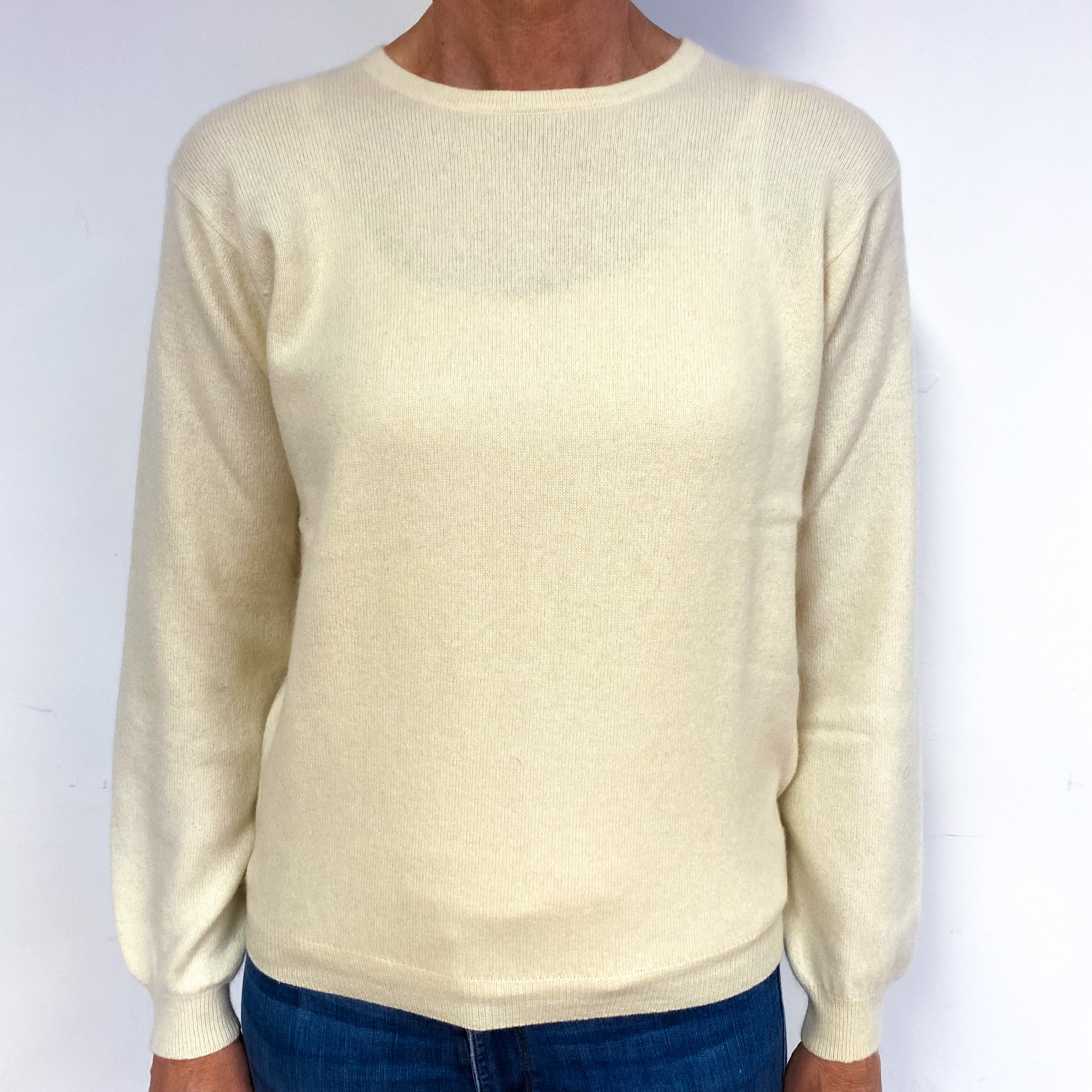 Cream Cashmere Crew Neck Jumper Medium