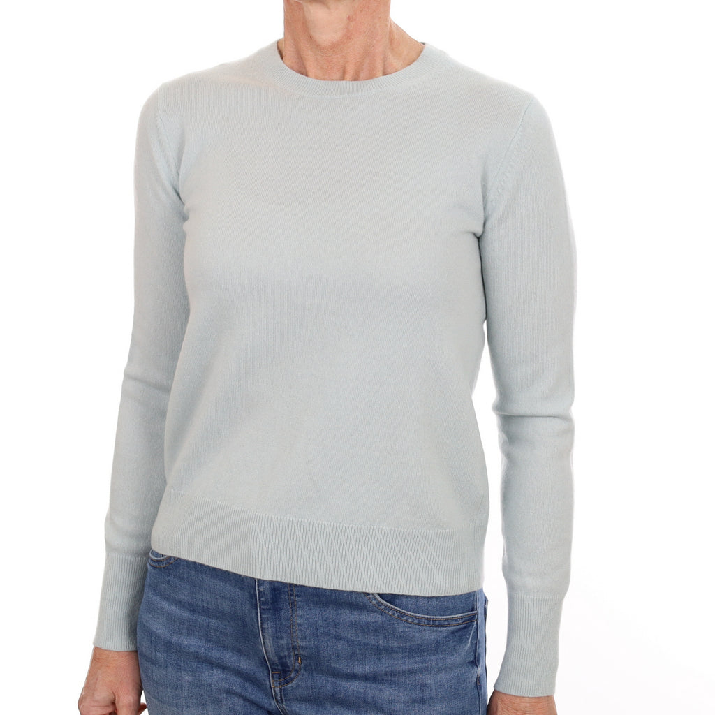Opal Blue Cashmere Crew Neck Jumper Small