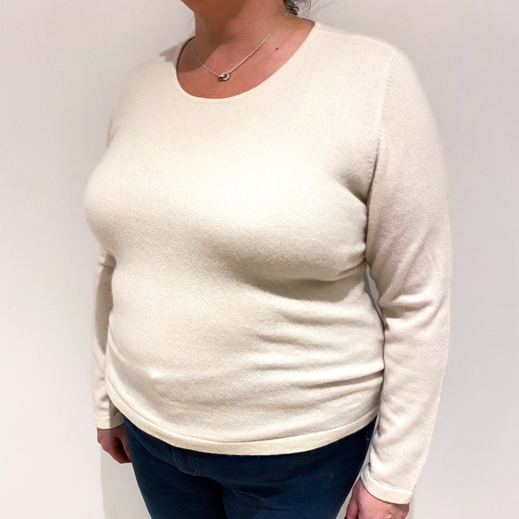 Vanilla Cream Cashmere Crew Neck Jumper Extra Large