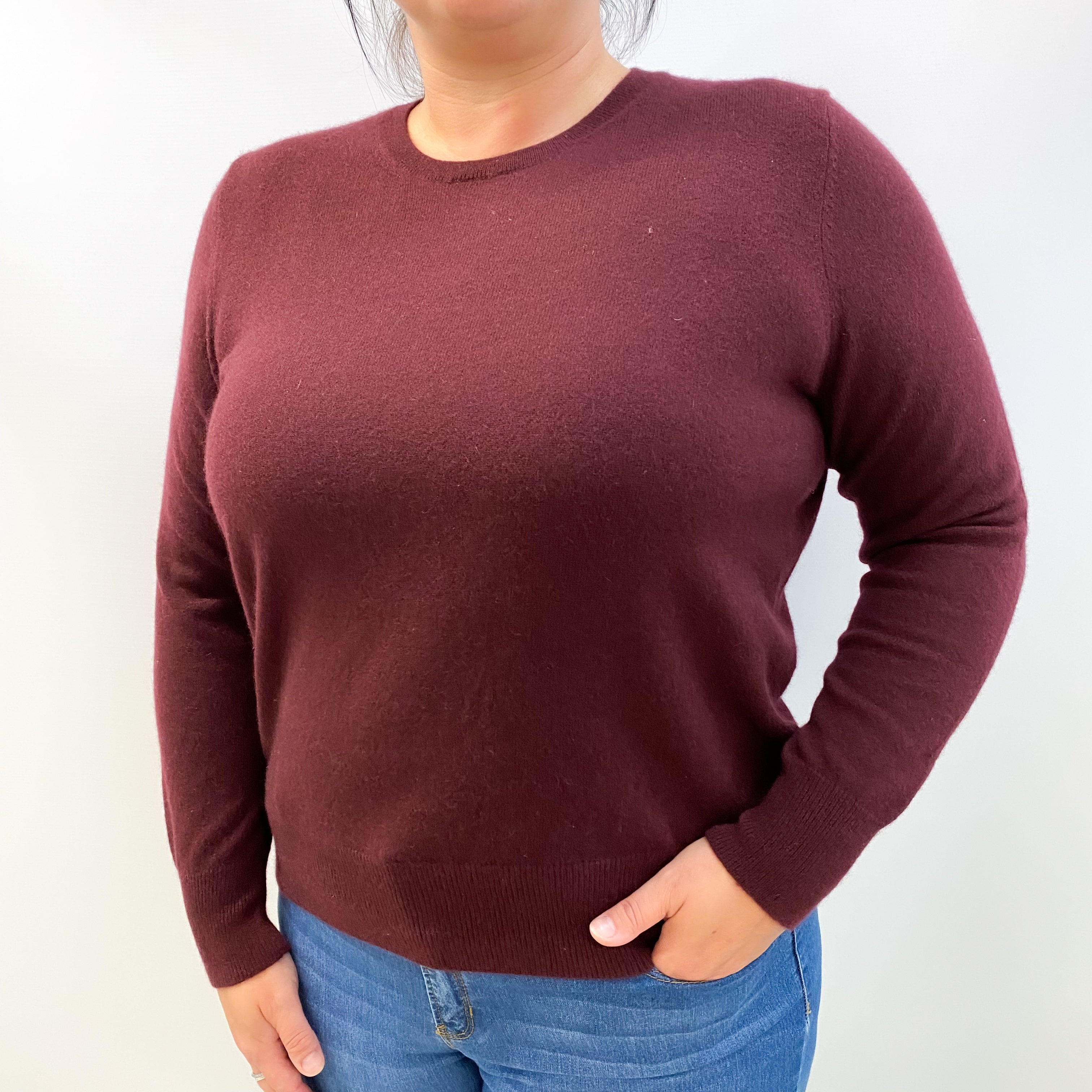 Mulberry Purple Cashmere Crew Neck Jumper Large