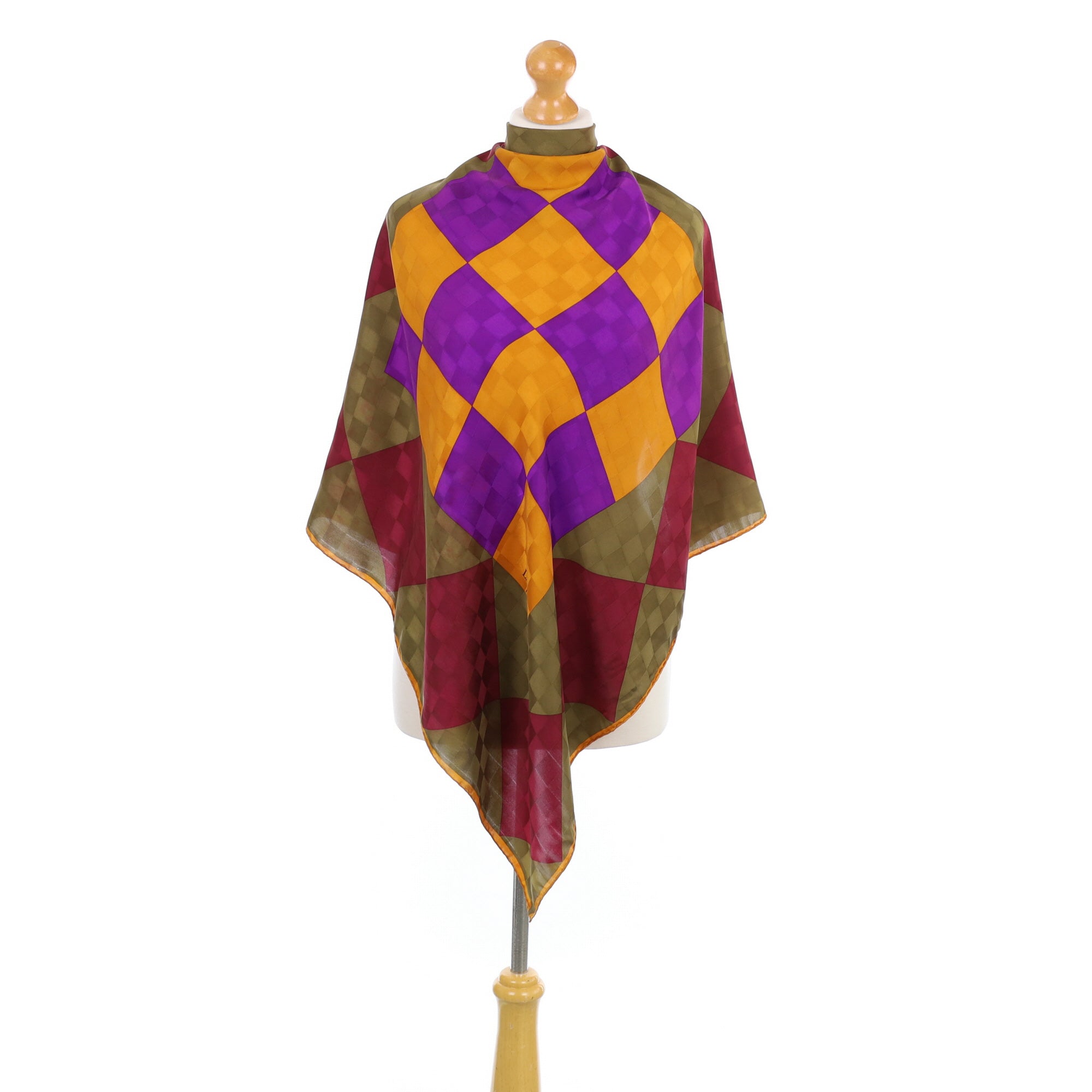 Lanvin Chequered Vintage Silk Scarf