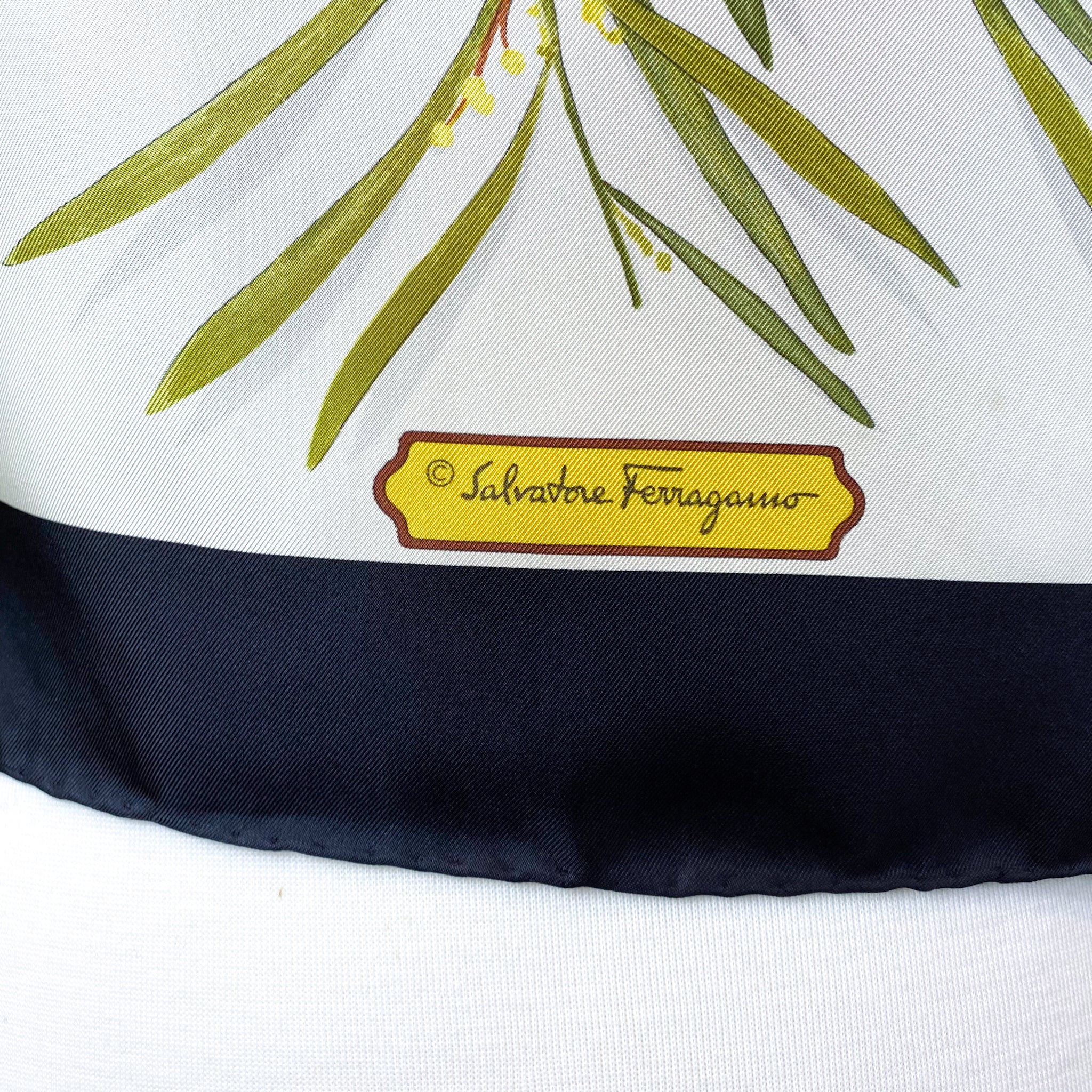 Boxed Salvatore Ferragamo Floral Design Silk Scarf