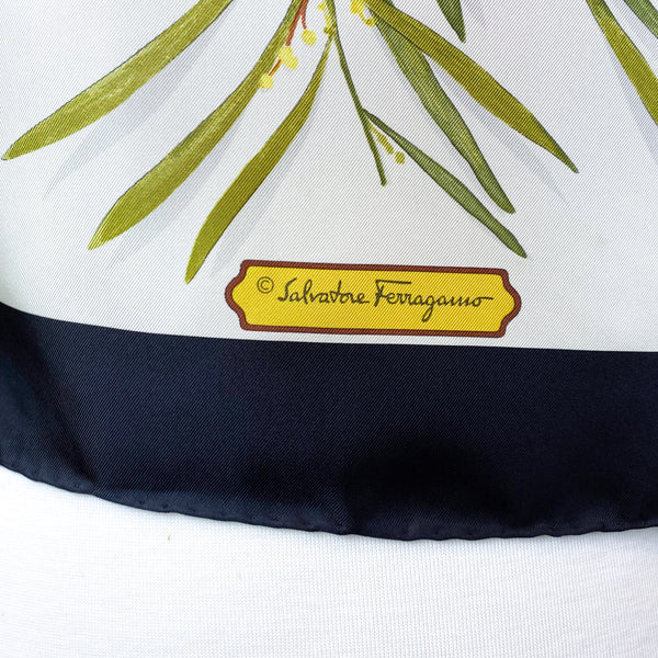 Boxed Salvatore Ferragamo Floral Design Silk Scarf