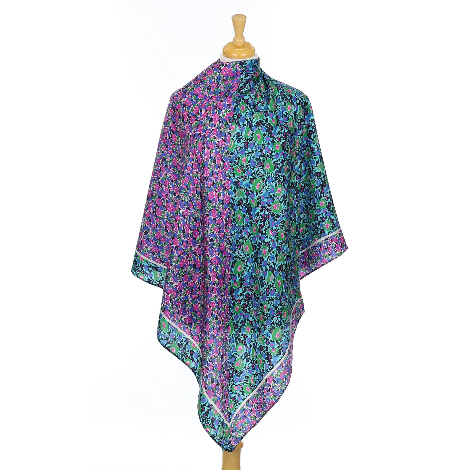 Brand New Jigsaw Two Tone Floral Silk Scarf