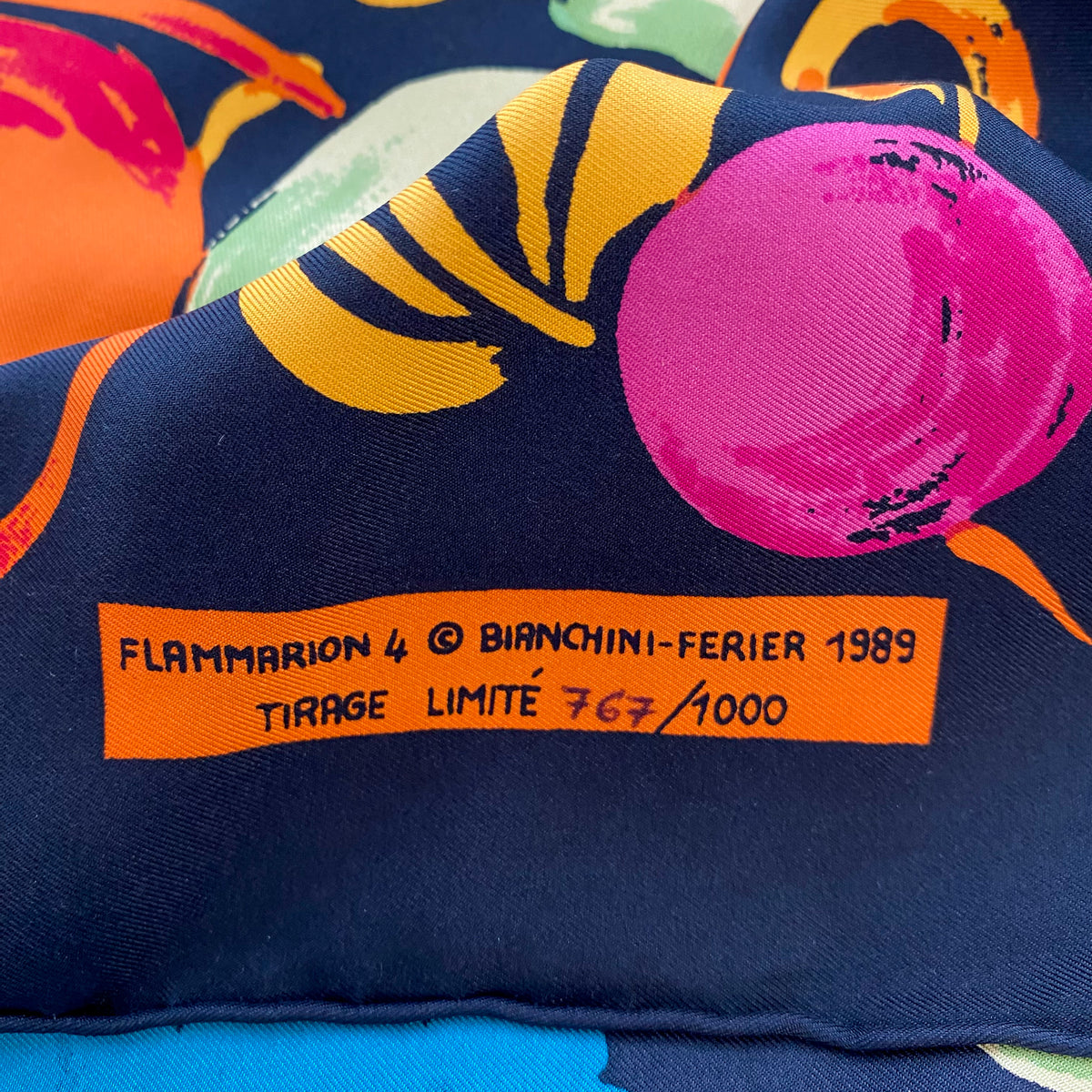 Bianchini-Ferier Colourful Vintage Silk Scarf