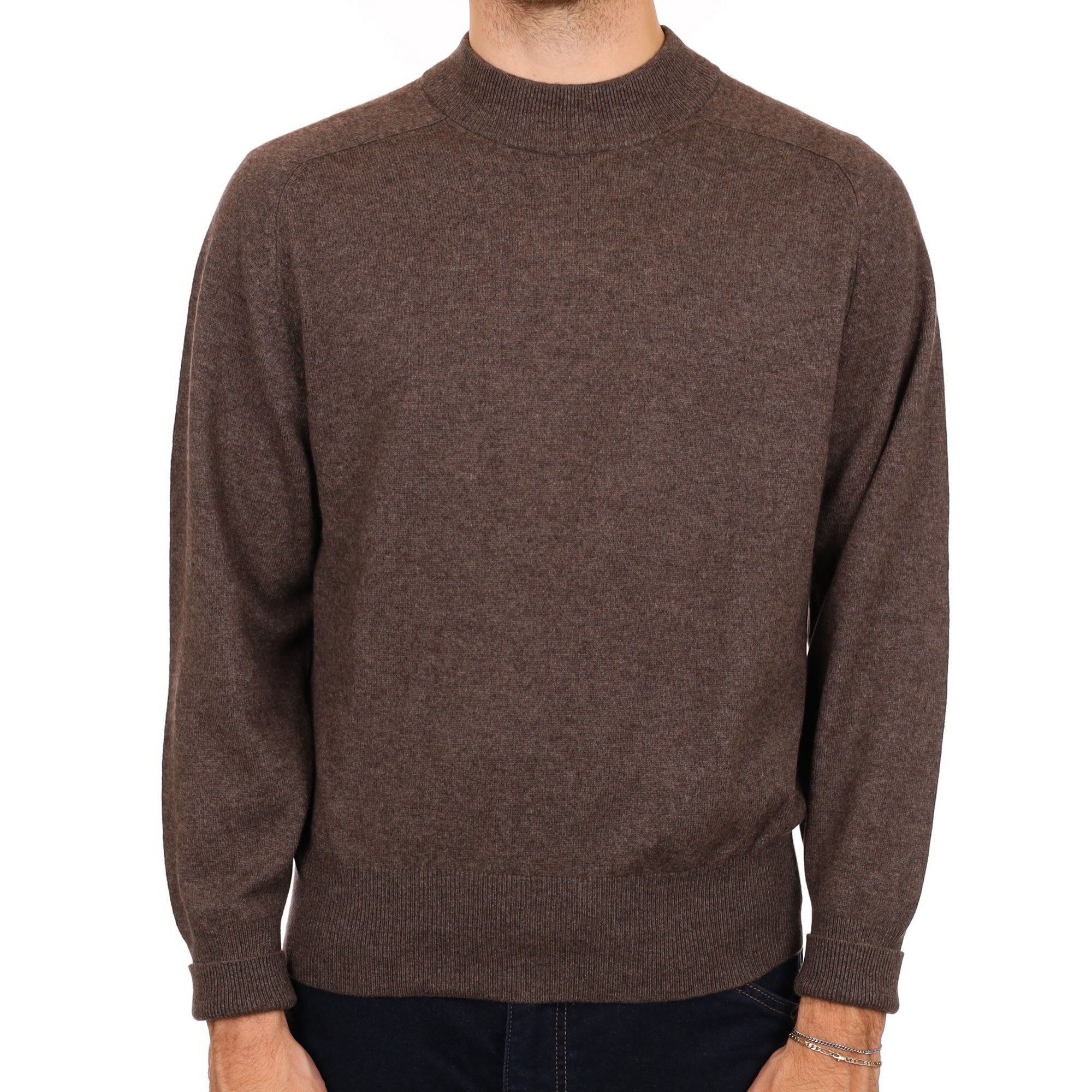 Men's Donkey Brown Cashmere Turtle Neck Jumper Large