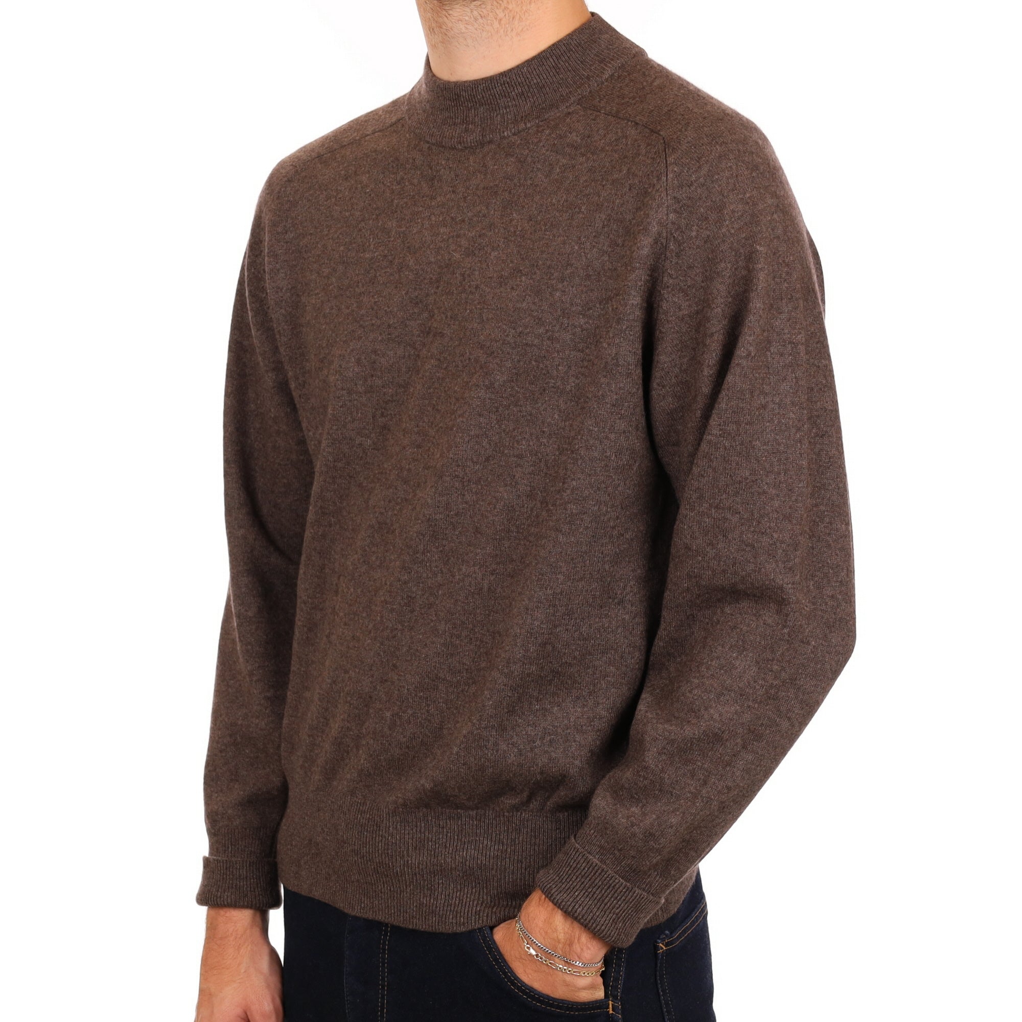 Men's Donkey Brown Cashmere Turtle Neck Jumper Large