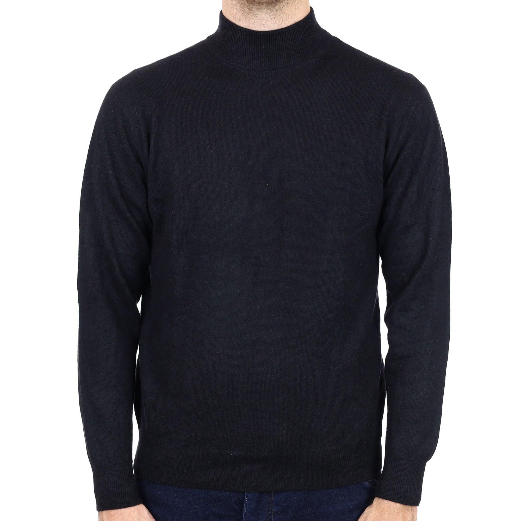 Men's Black Cashmere Turtle Neck Jumper Medium