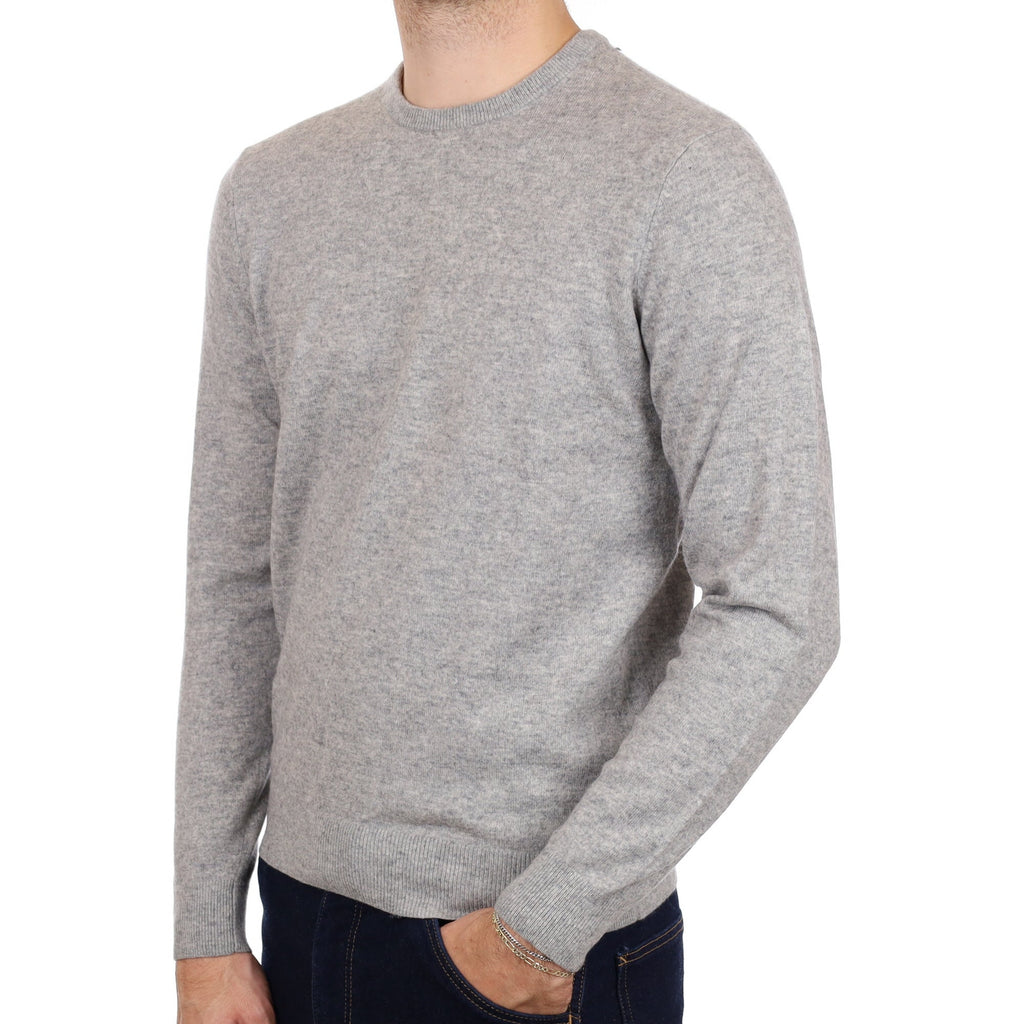 Men's Smoke Grey Cashmere Crew Neck Jumper Medium