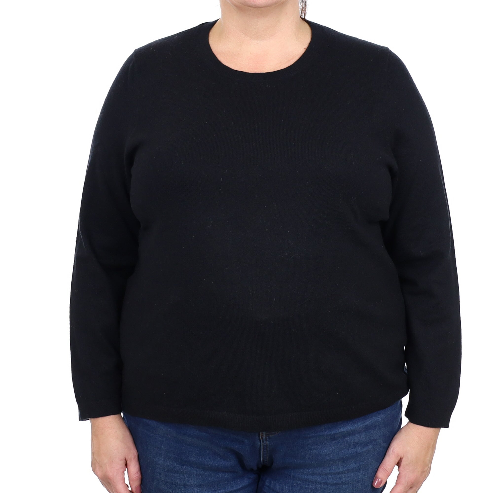 Black Cashmere Crew Neck Jumper Extra Large