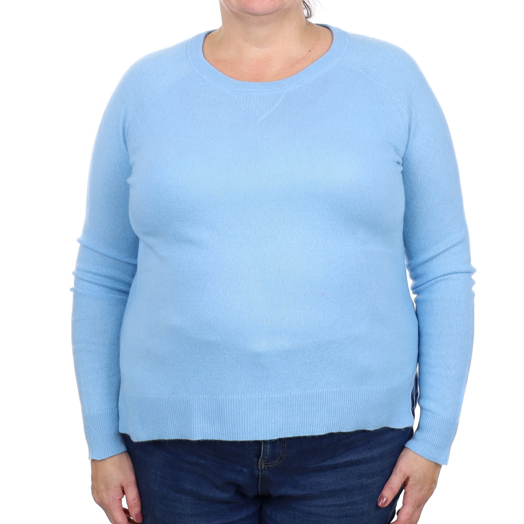 Sky Blue Cashmere Crew Neck Jumper Extra Large