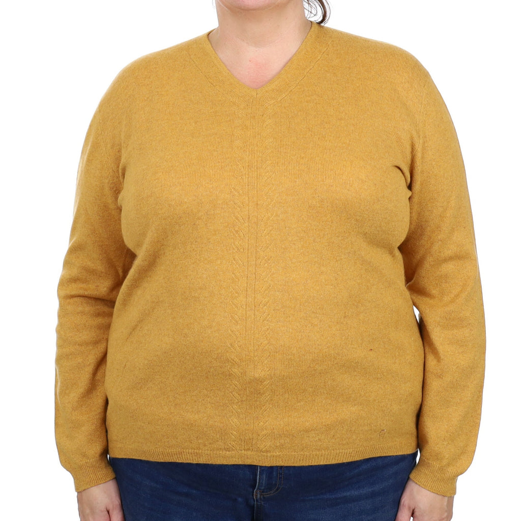 Aigner Marmalade Orange Cashmere V Neck Jumper Extra Large
