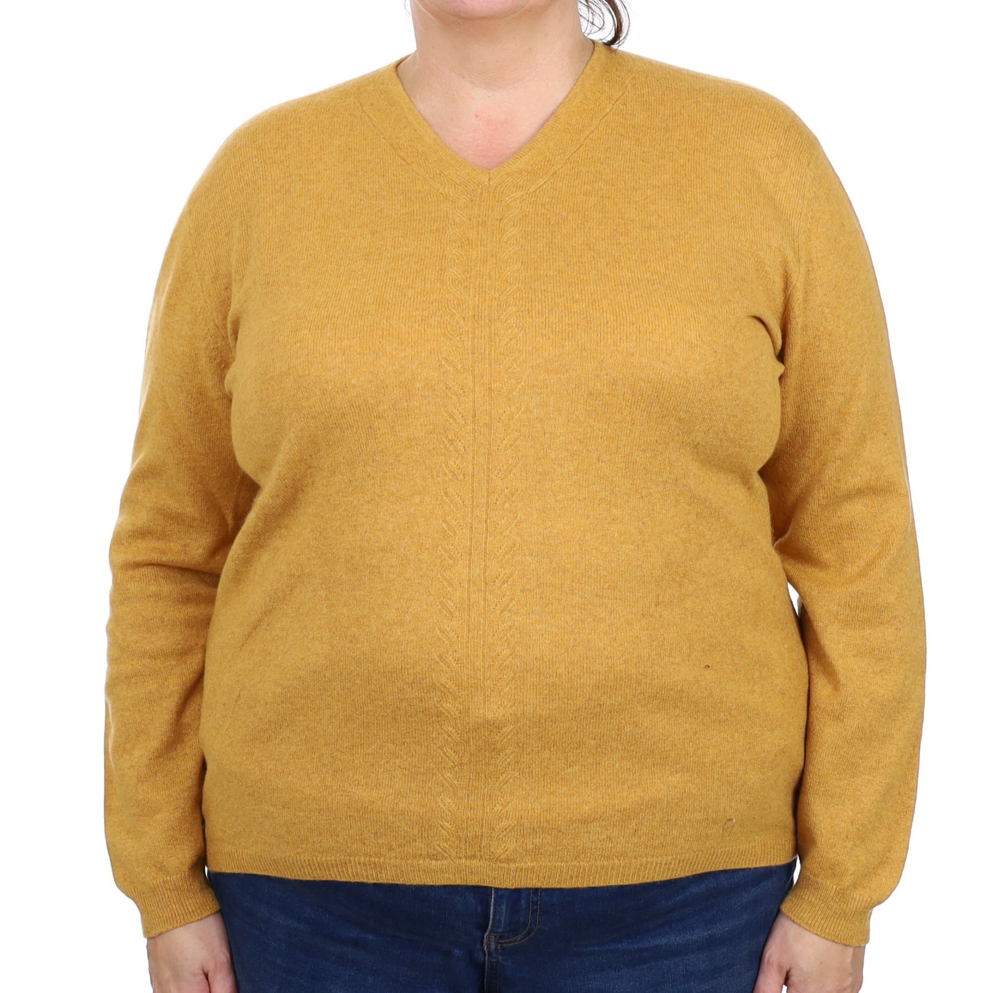 Aigner Marmalade Orange Cashmere V Neck Jumper Extra Large