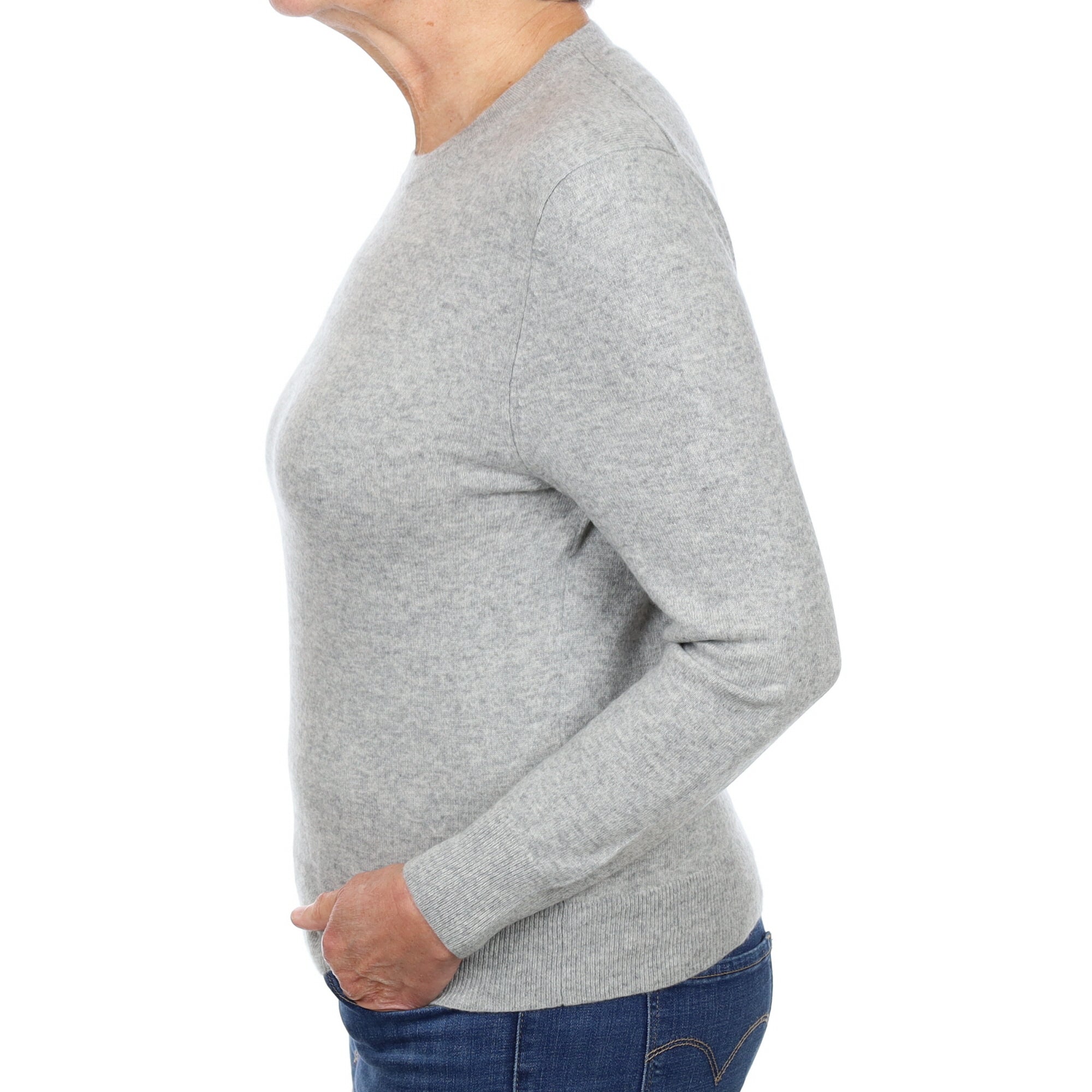 Smoke Grey Cashmere Crew Neck Jumper Medium
