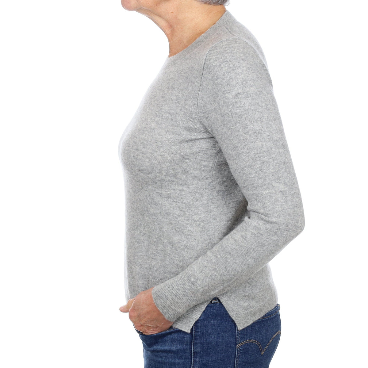 Smoke Grey Cashmere Crew Neck Jumper Medium