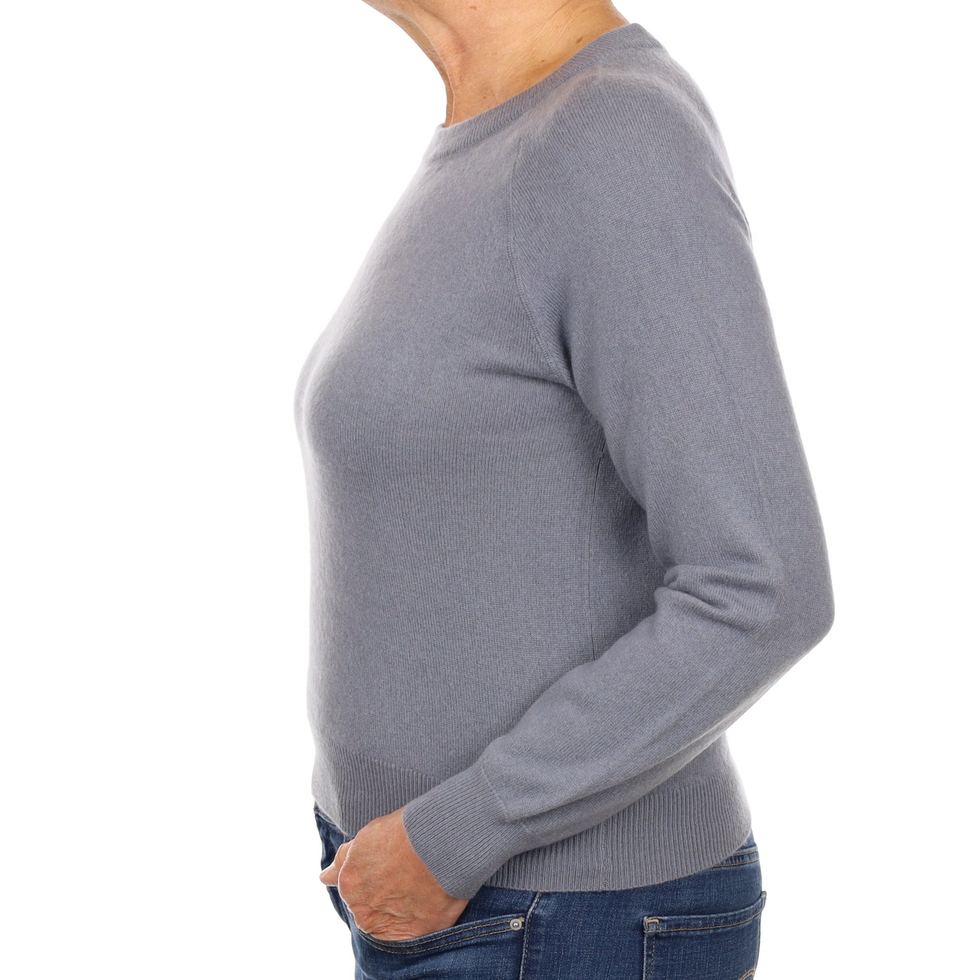 Dove Grey Cashmere Crew Neck Jumper Medium
